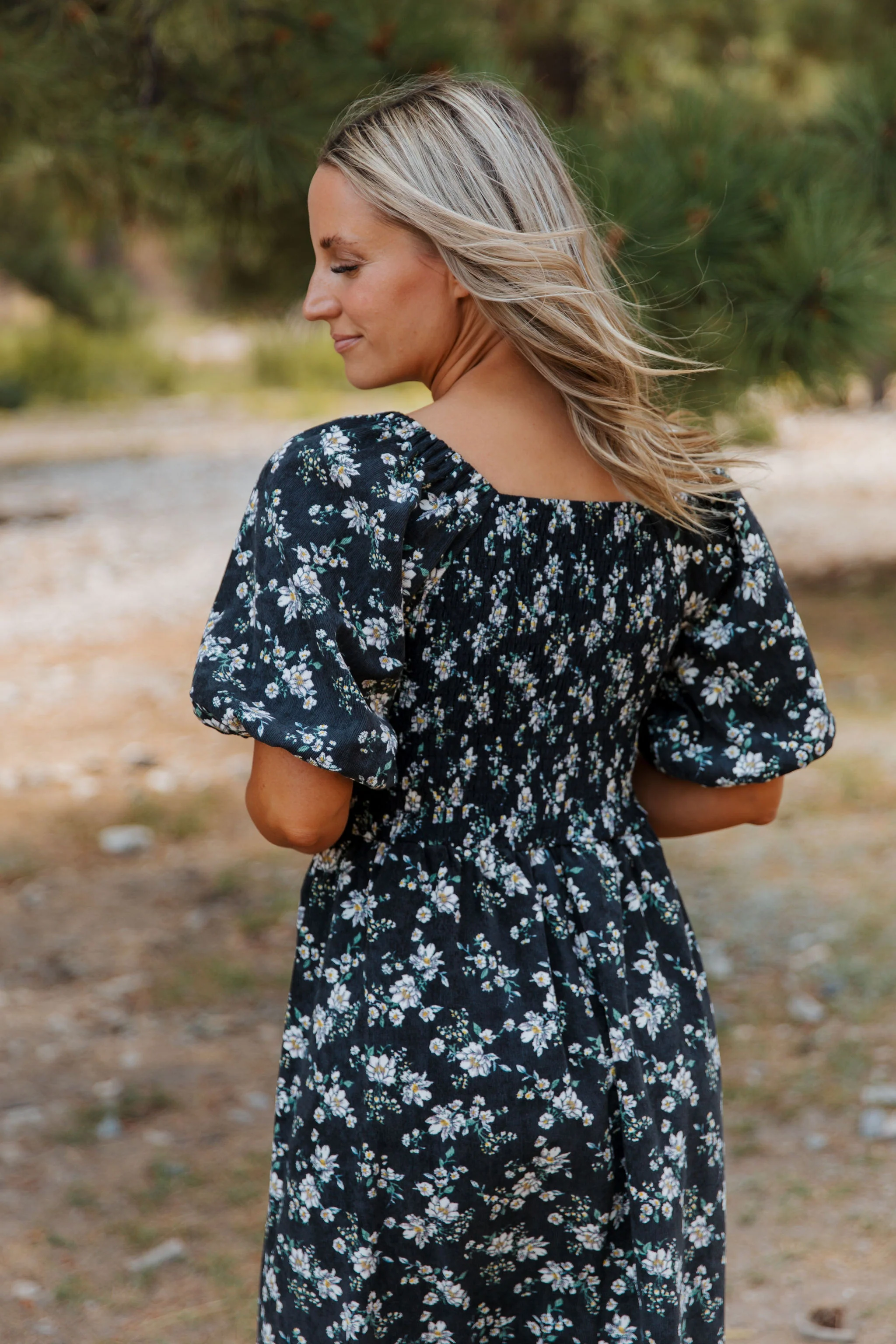 THE EMMY LOU DRESS IN BLACK FLORAL BY PINK DESERT - Image 7