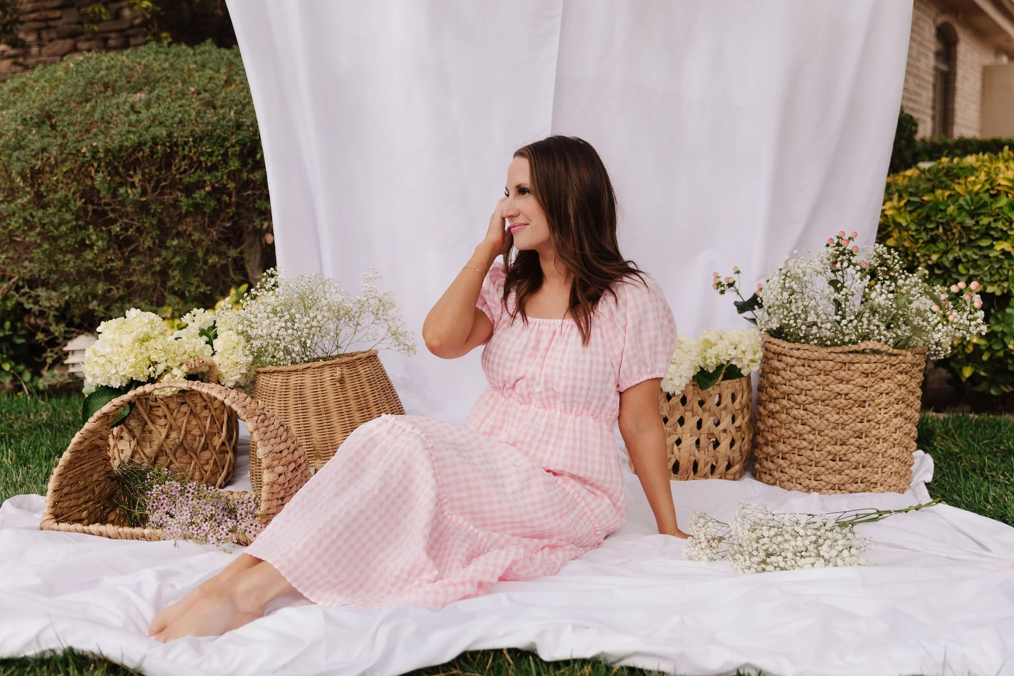 THE EVERMORE DRESS IN PEACH GINGHAM BY PINK DESERT - Image 6