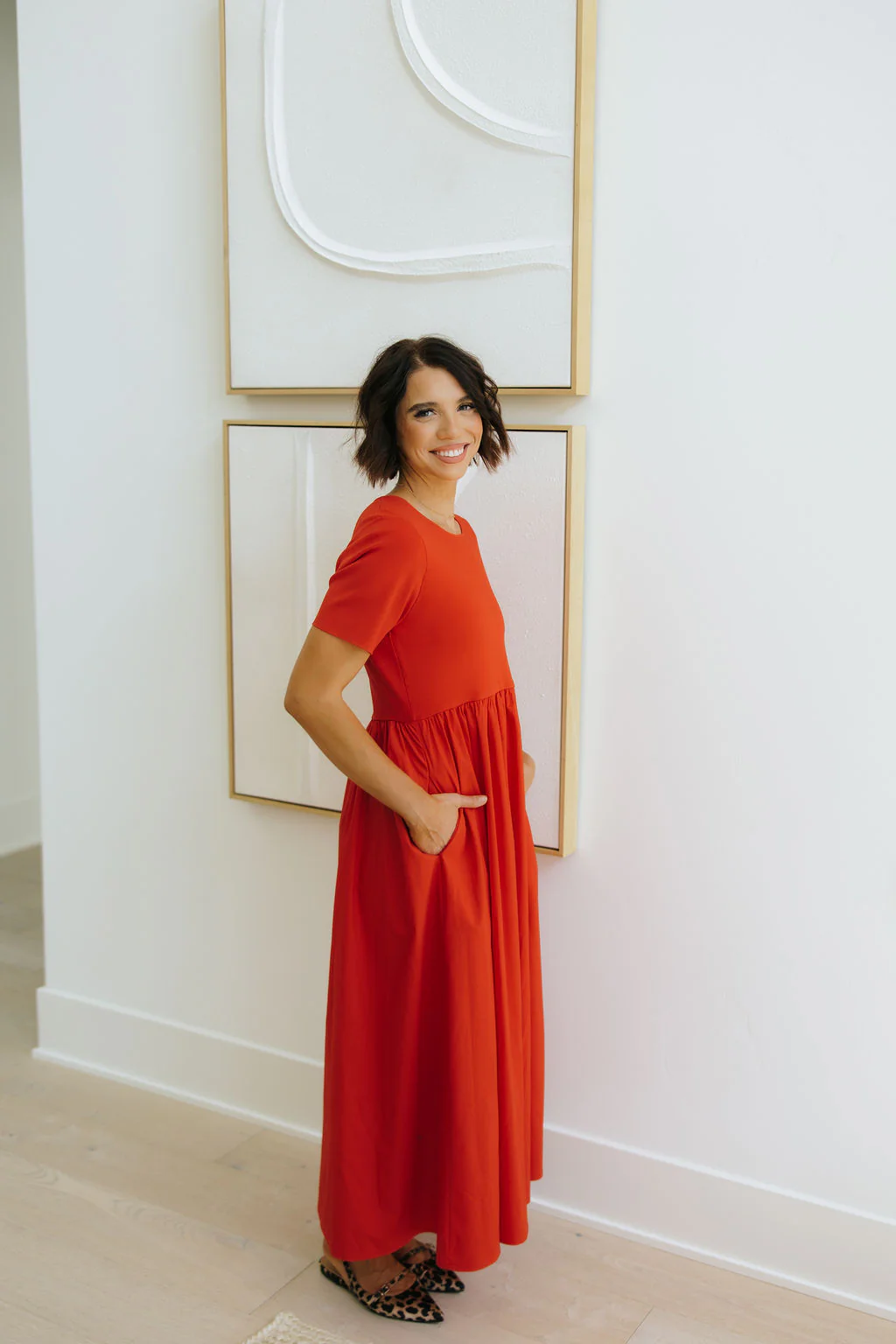 THE FAYE SOLID MAXI DRESS IN RED - Image 7