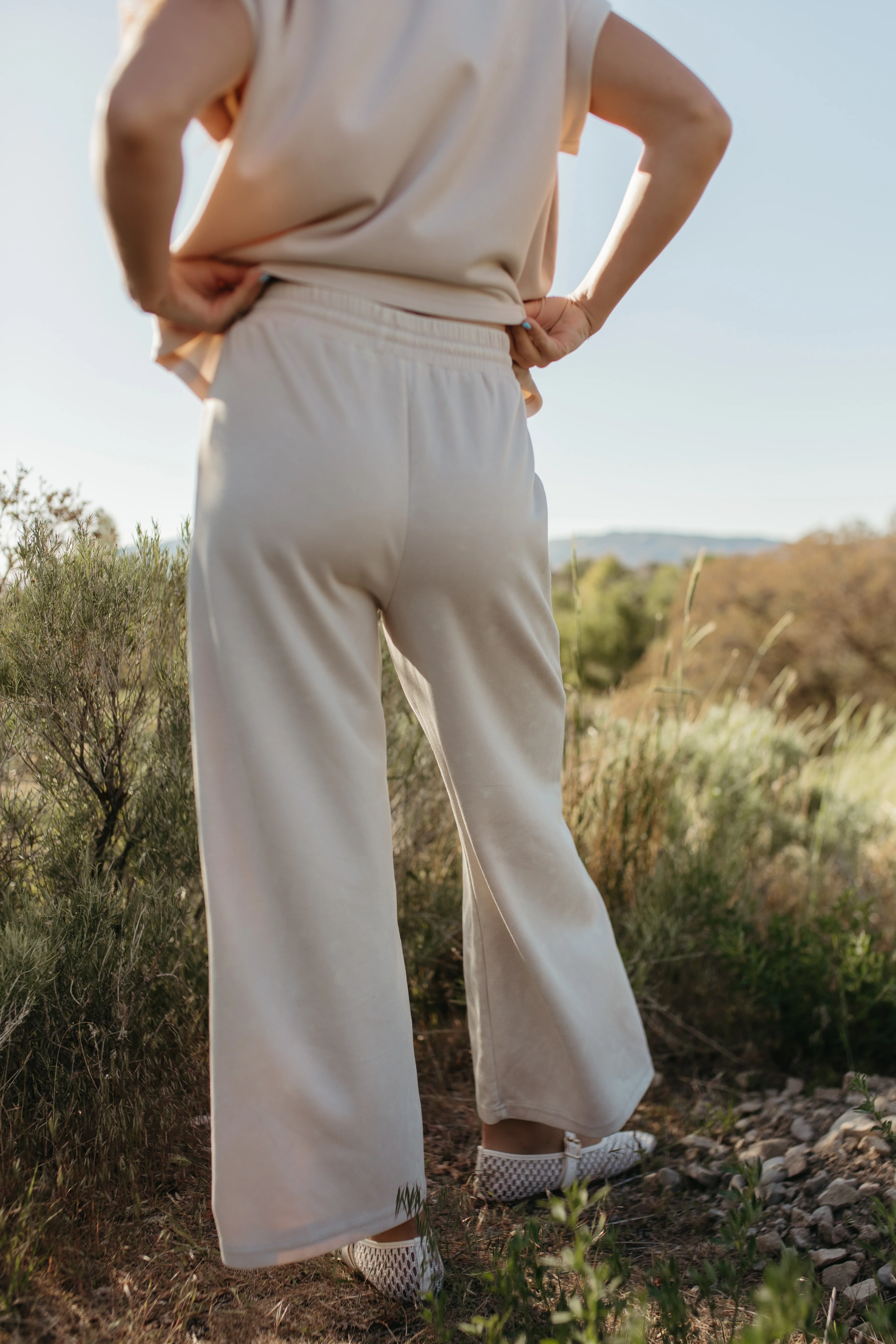 THE GENEVIEVE MINERAL WASHED BOTTOMS IN CREAM - Image 6