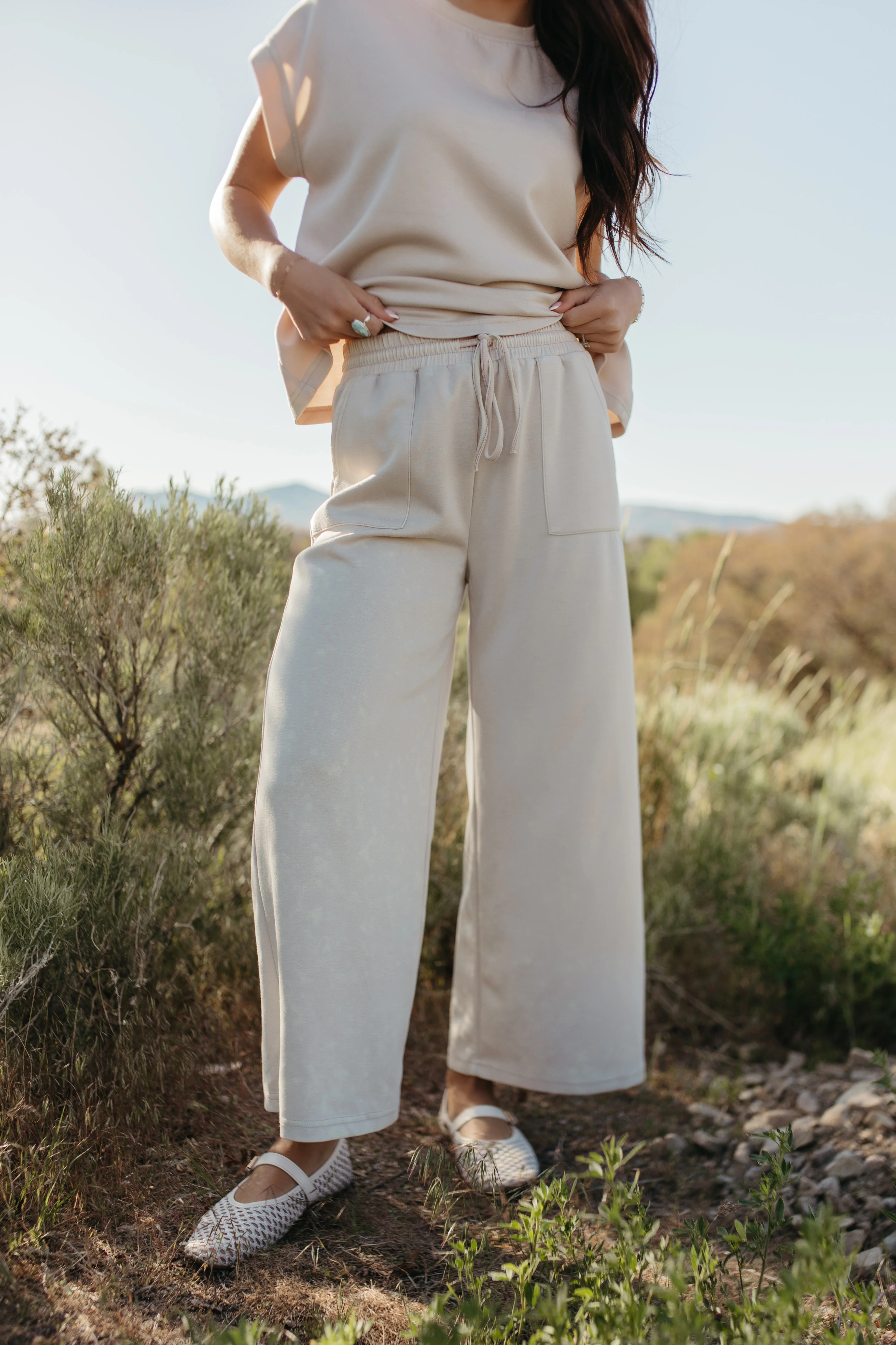 THE GENEVIEVE MINERAL WASHED BOTTOMS IN CREAM - Image 7