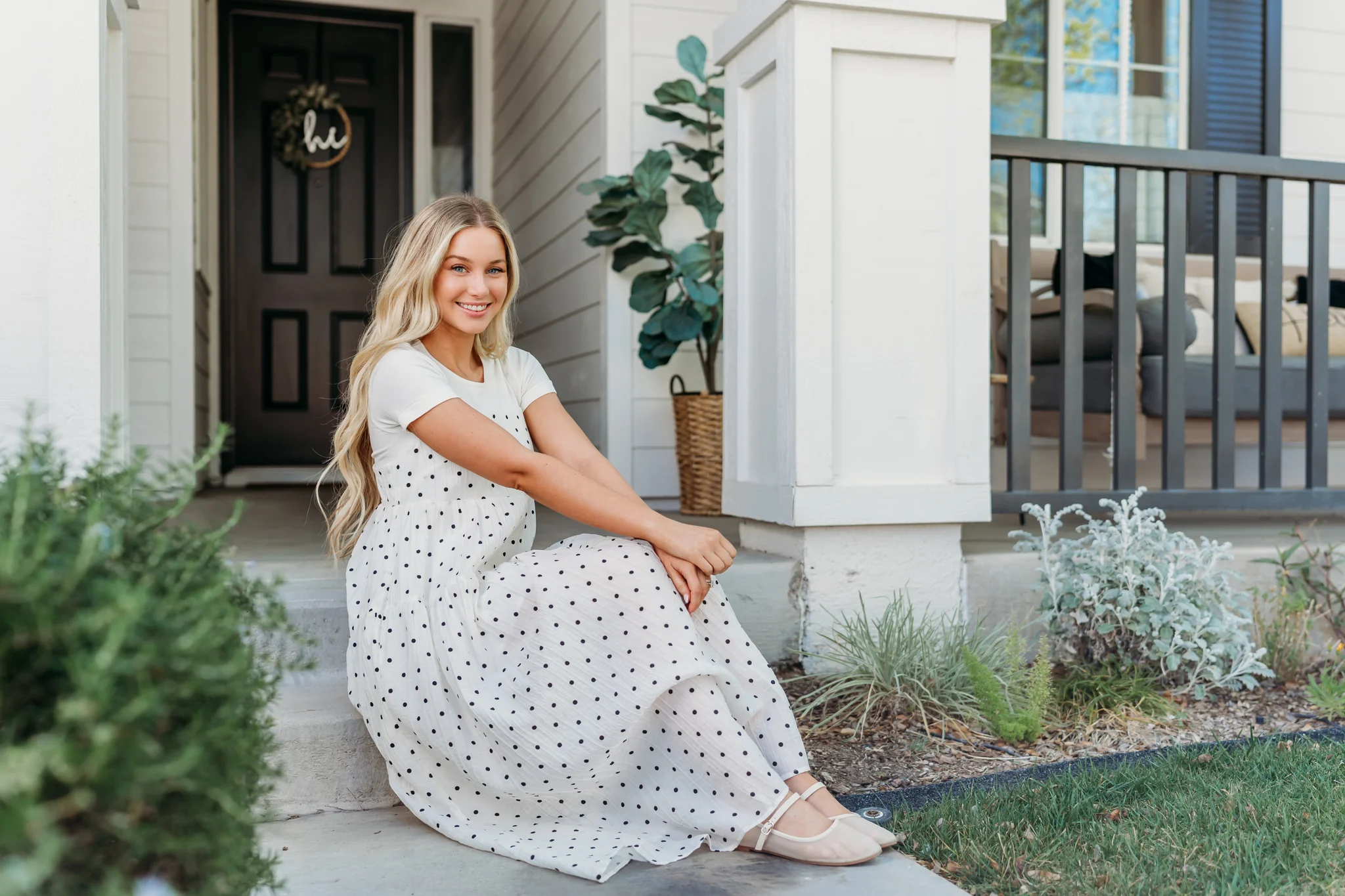 THE HARPER POLKA DOT CAMI DRESS IN IVORY - Image 3