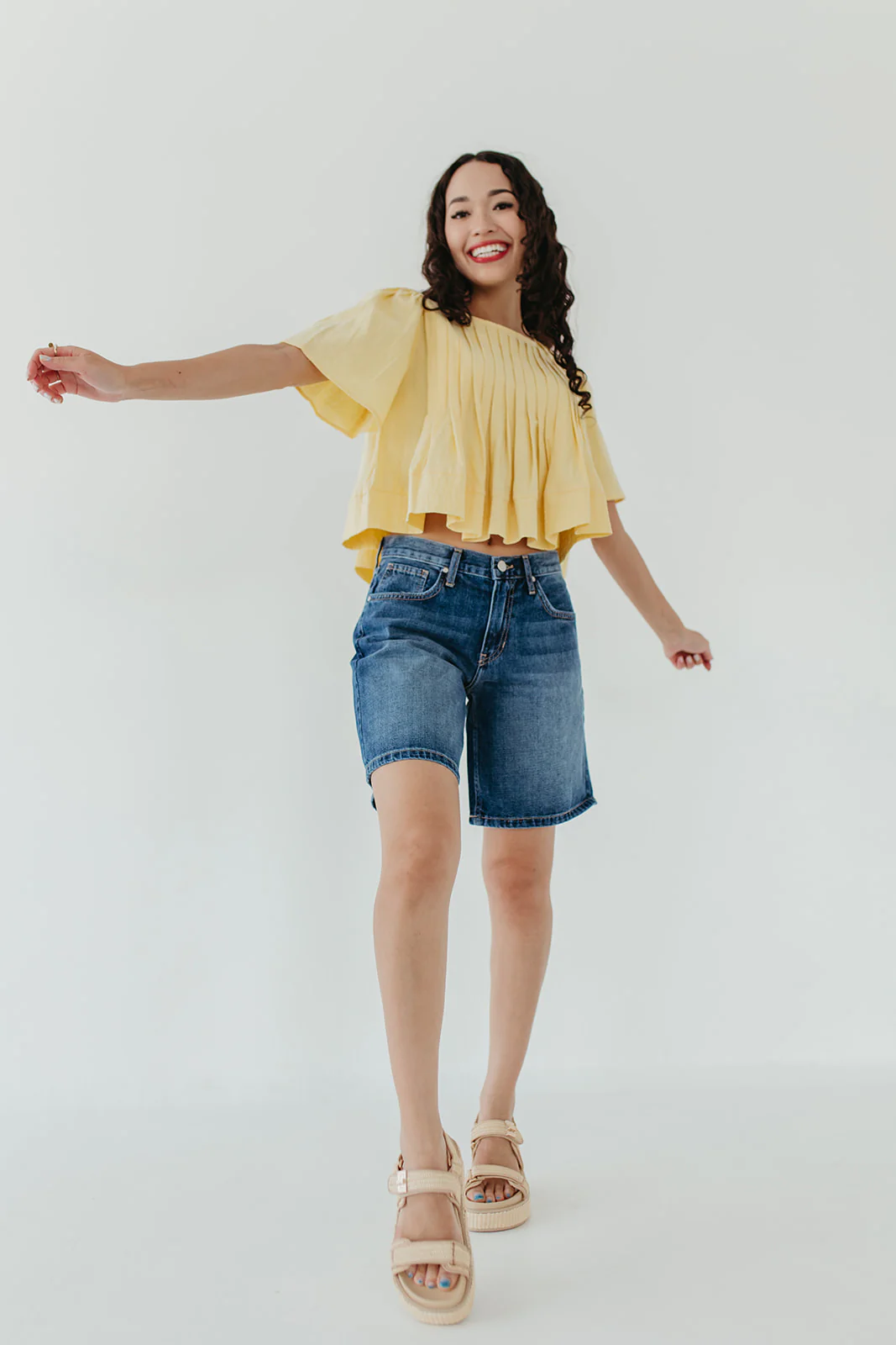 THE JACKIE PINTUCK BLOUSE IN YELLOW - Image 4