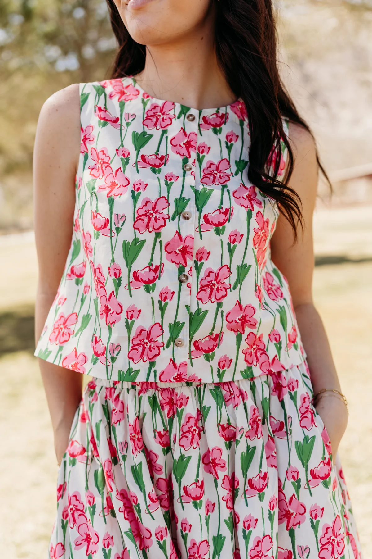 THE JANSYN FLORAL SKIRT IN PINK - Image 3