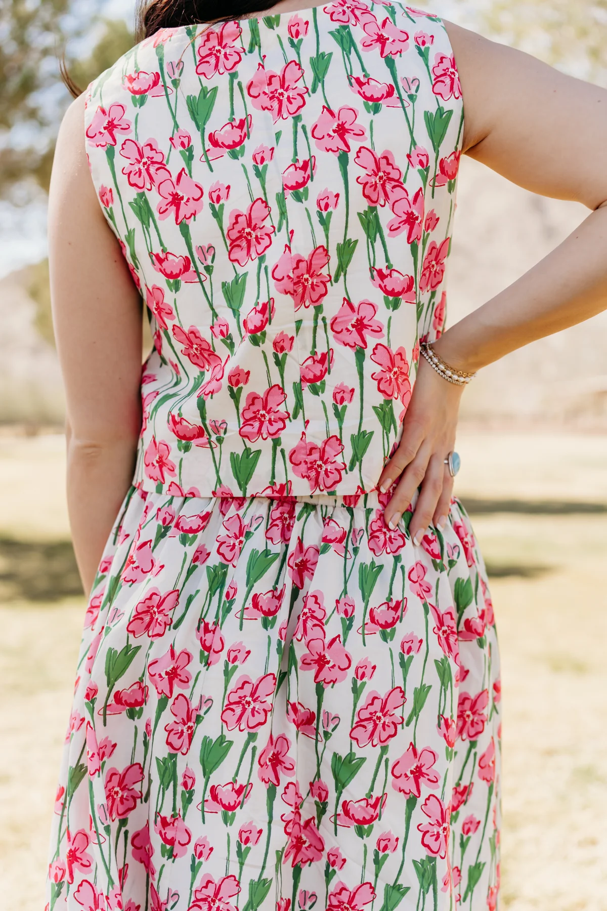 THE JANSYN FLORAL SKIRT IN PINK - Image 6