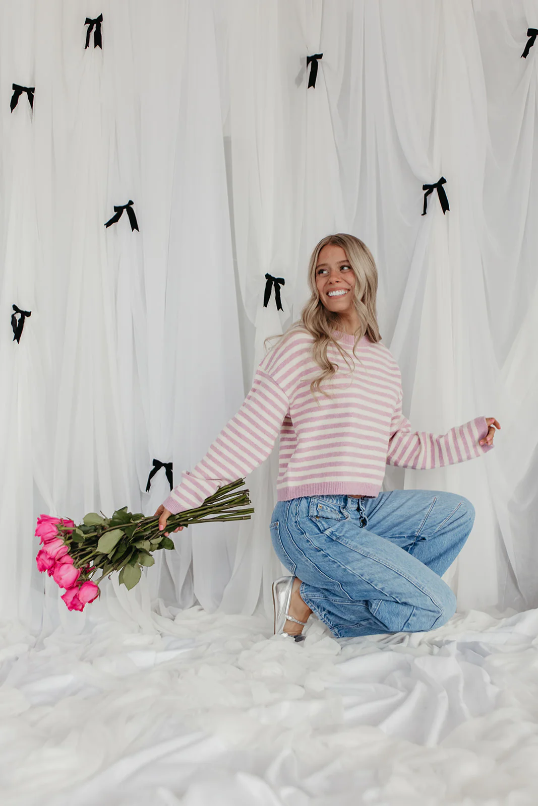 THE JEMMA STRIPED SWEATER IN VIOLET - Image 5