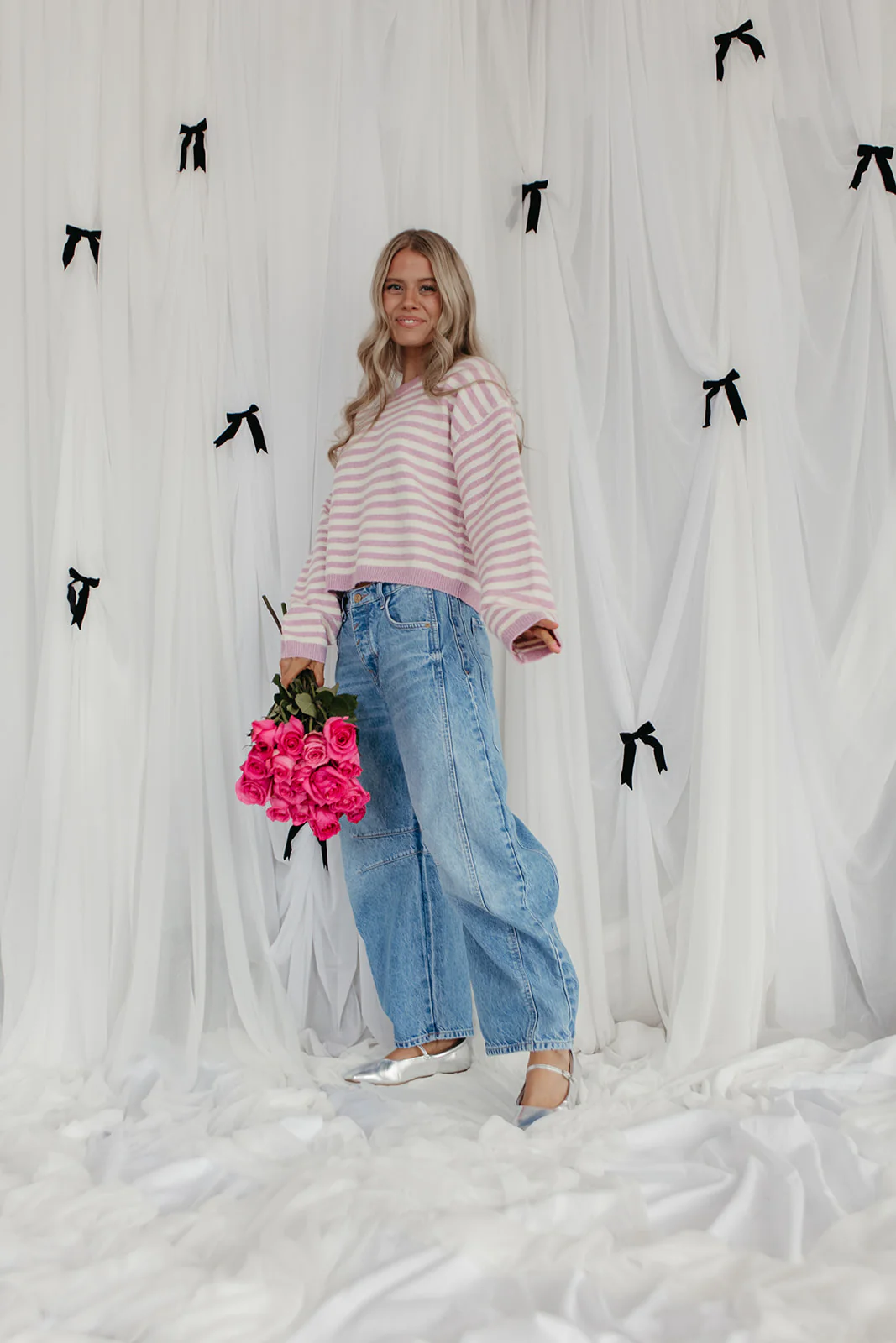 THE JEMMA STRIPED SWEATER IN VIOLET - Image 6