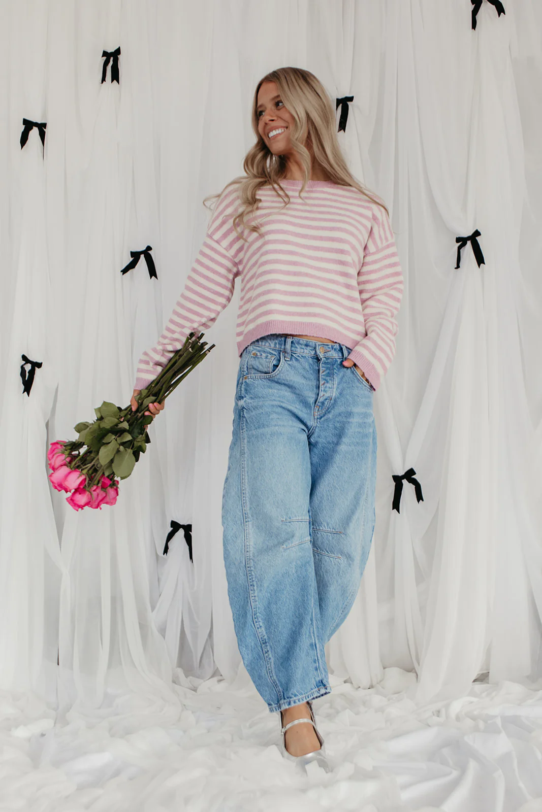 THE JEMMA STRIPED SWEATER IN VIOLET - Image 7