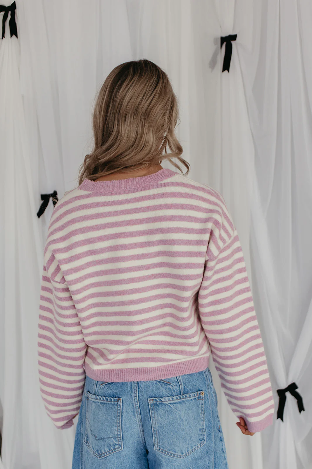 THE JEMMA STRIPED SWEATER IN VIOLET - Image 8