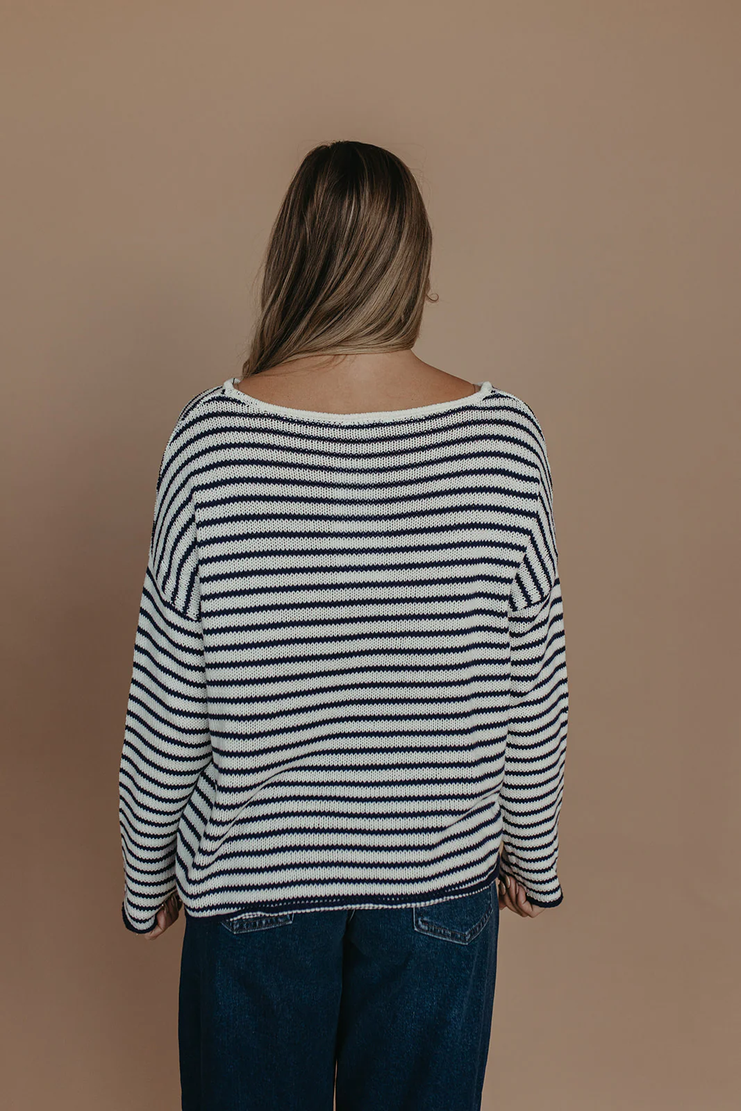 THE JESSICA STRIPED SWEATER IN NAVY - Image 5