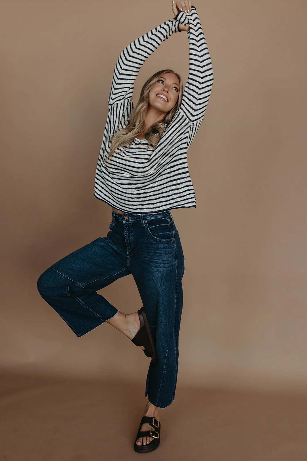 THE JESSICA STRIPED SWEATER IN NAVY - Image 7