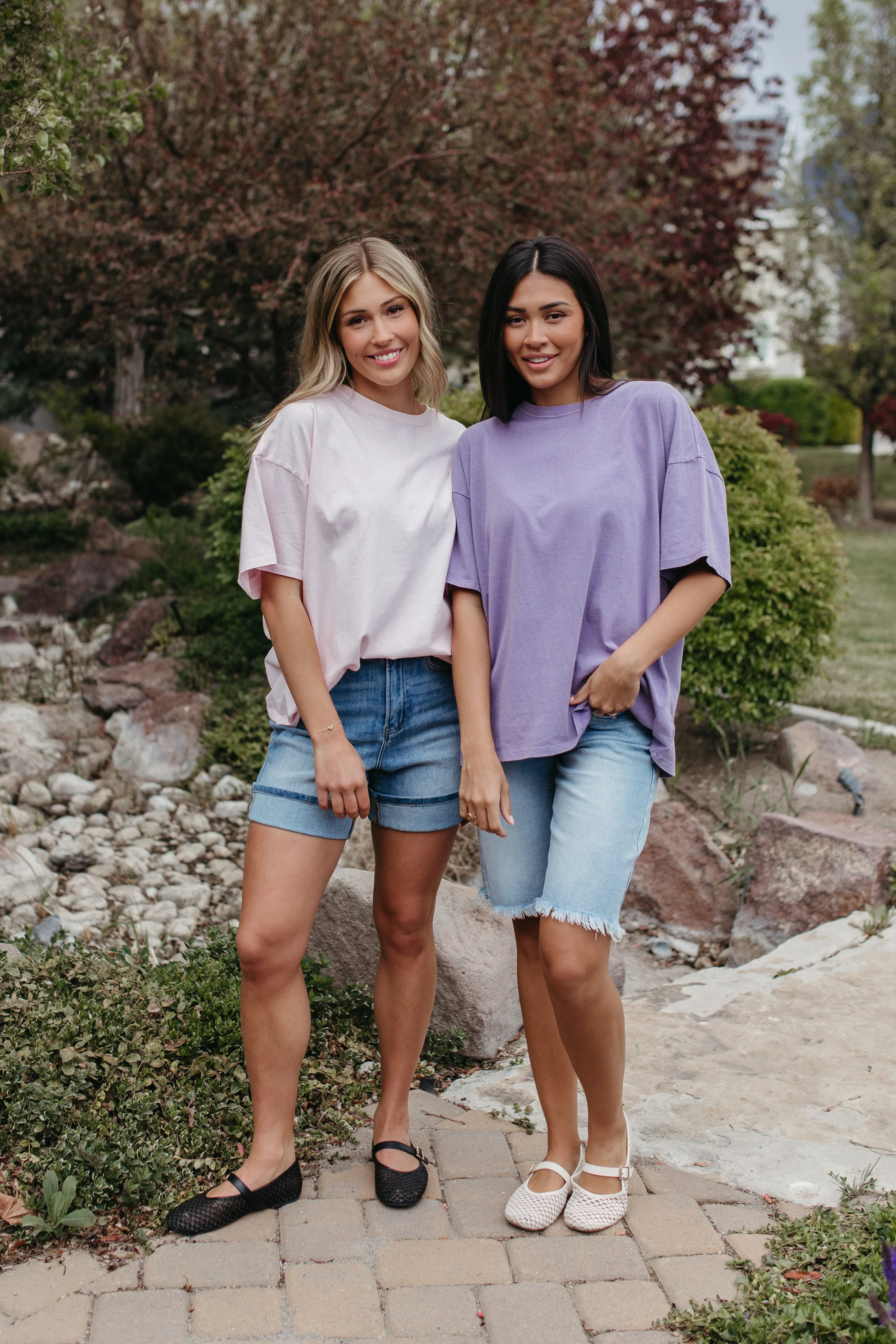 THE JOURNI OVERSIZED SHORT SLEEVE SHIRT IN DUSTY PURPLE - Image 7