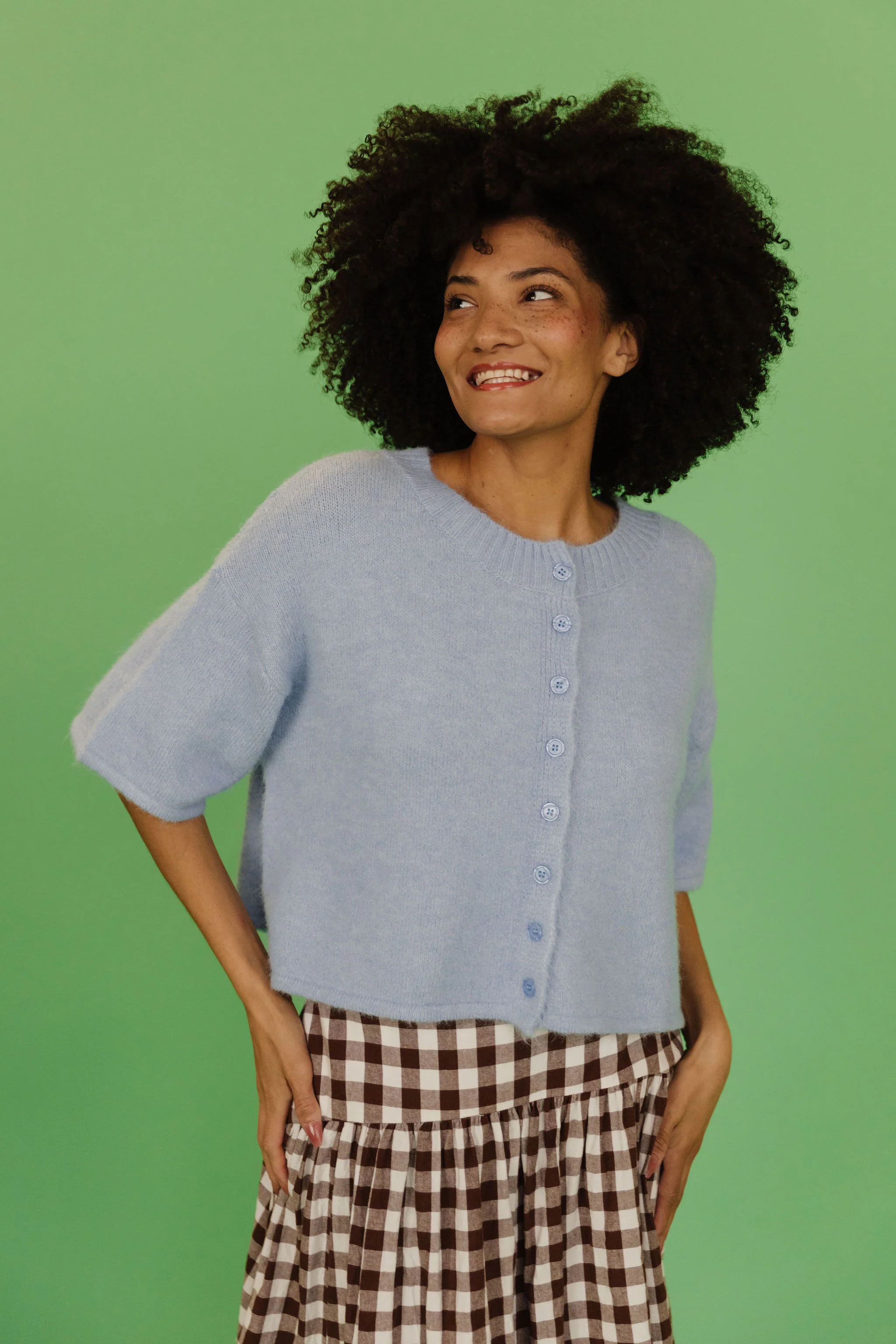 THE KATELYNN KNIT CARDIGAN IN PALE BLUE - Image 7