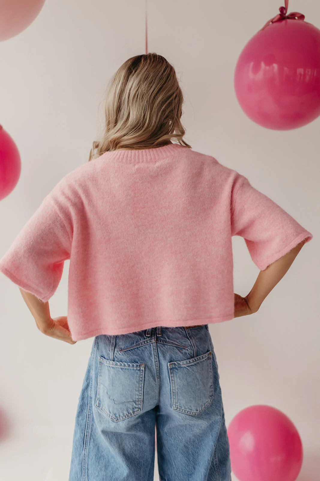 THE KATELYNN KNIT CARDIGAN IN PINK - Image 5