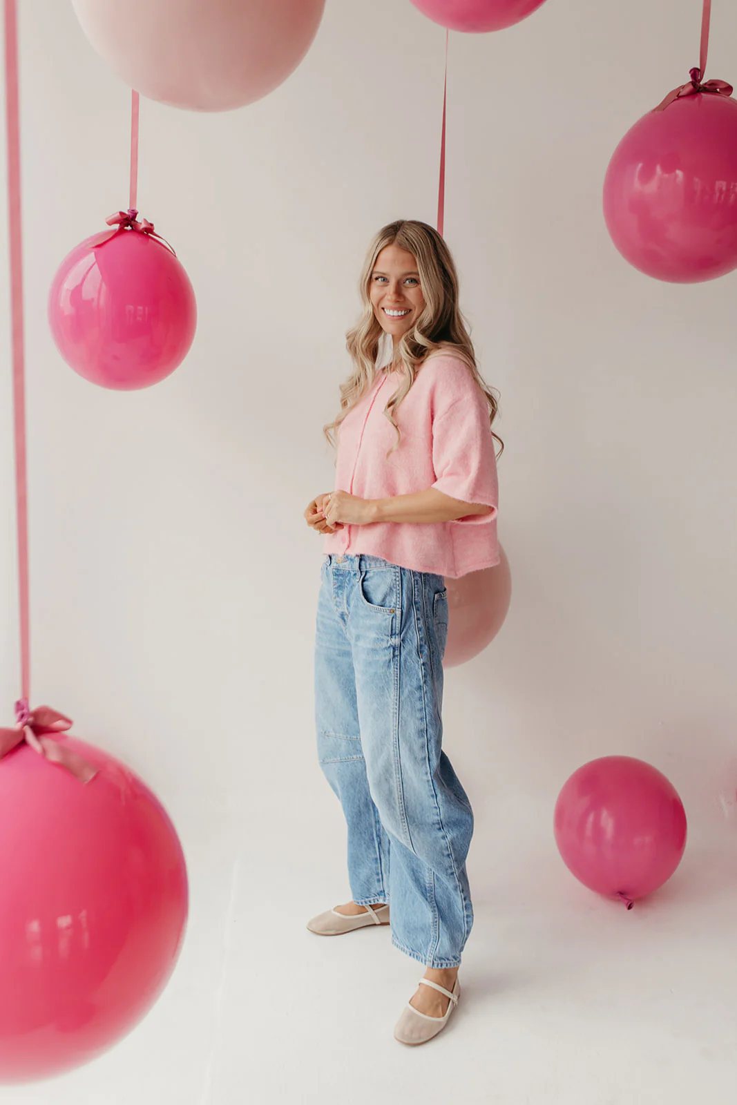 THE KATELYNN KNIT CARDIGAN IN PINK - Image 6