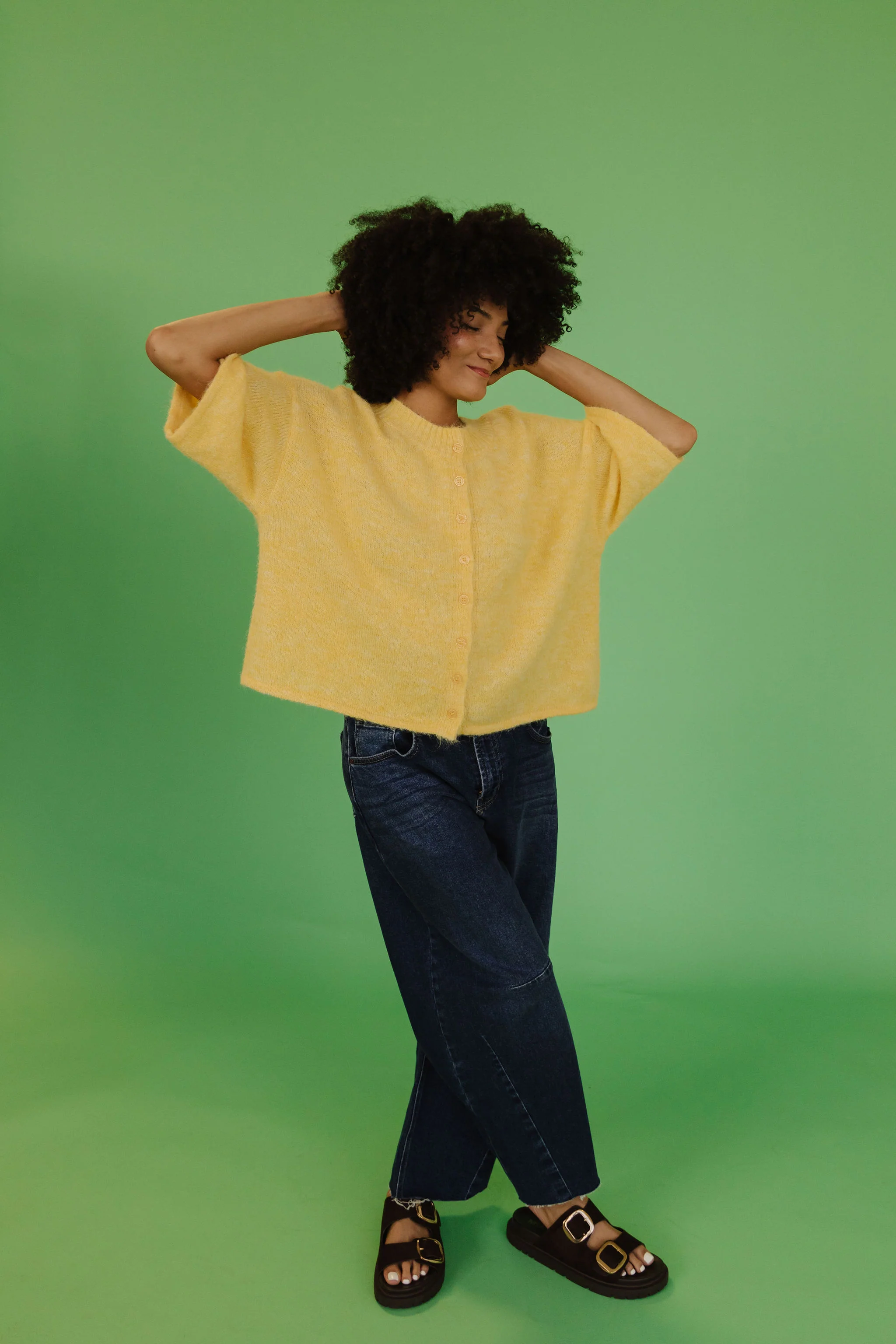 THE KATELYNN KNIT CARDIGAN IN YELLOW - Image 8