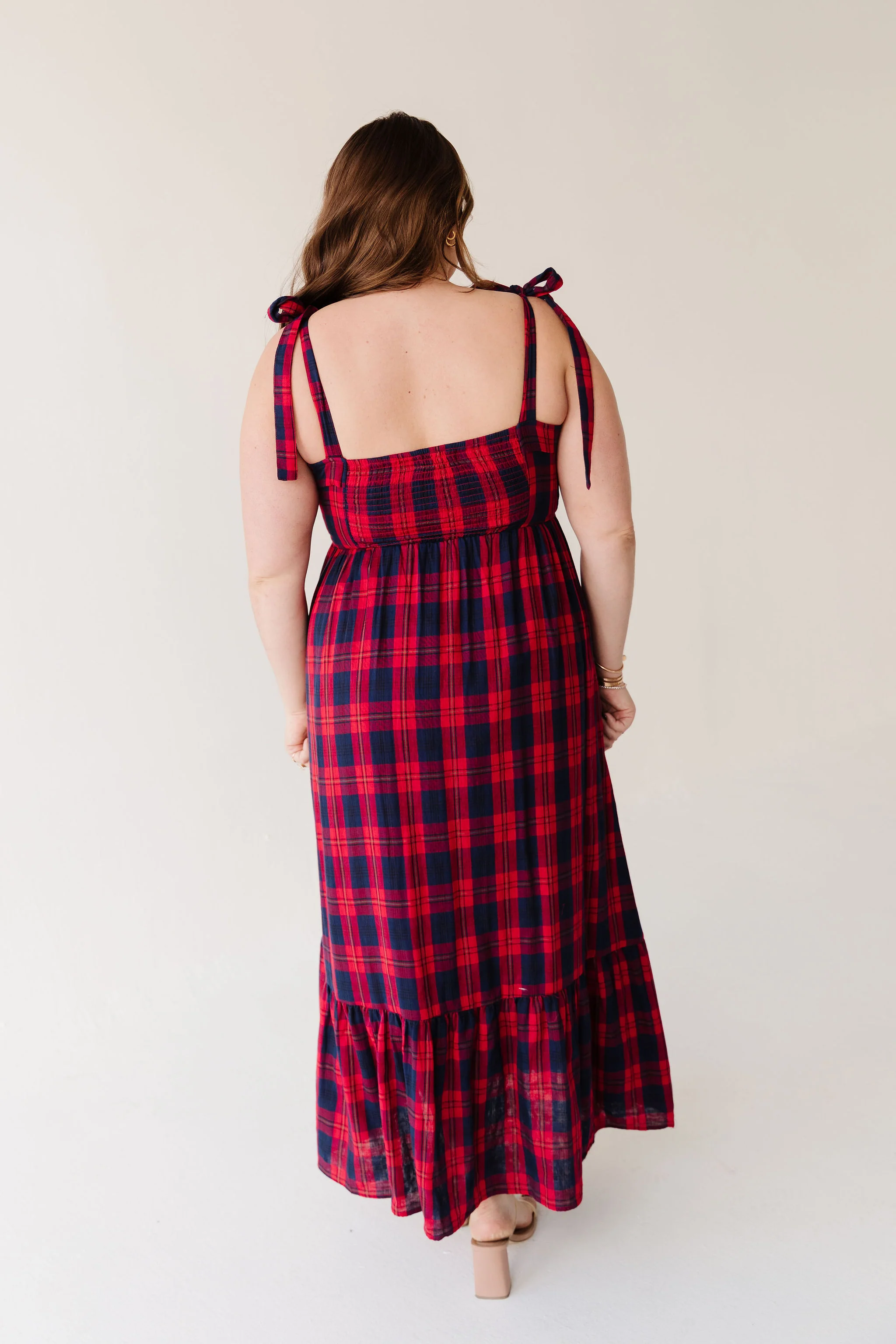 THE KATHERINE TARTAN MAXI IN RED PLAID - Image 4