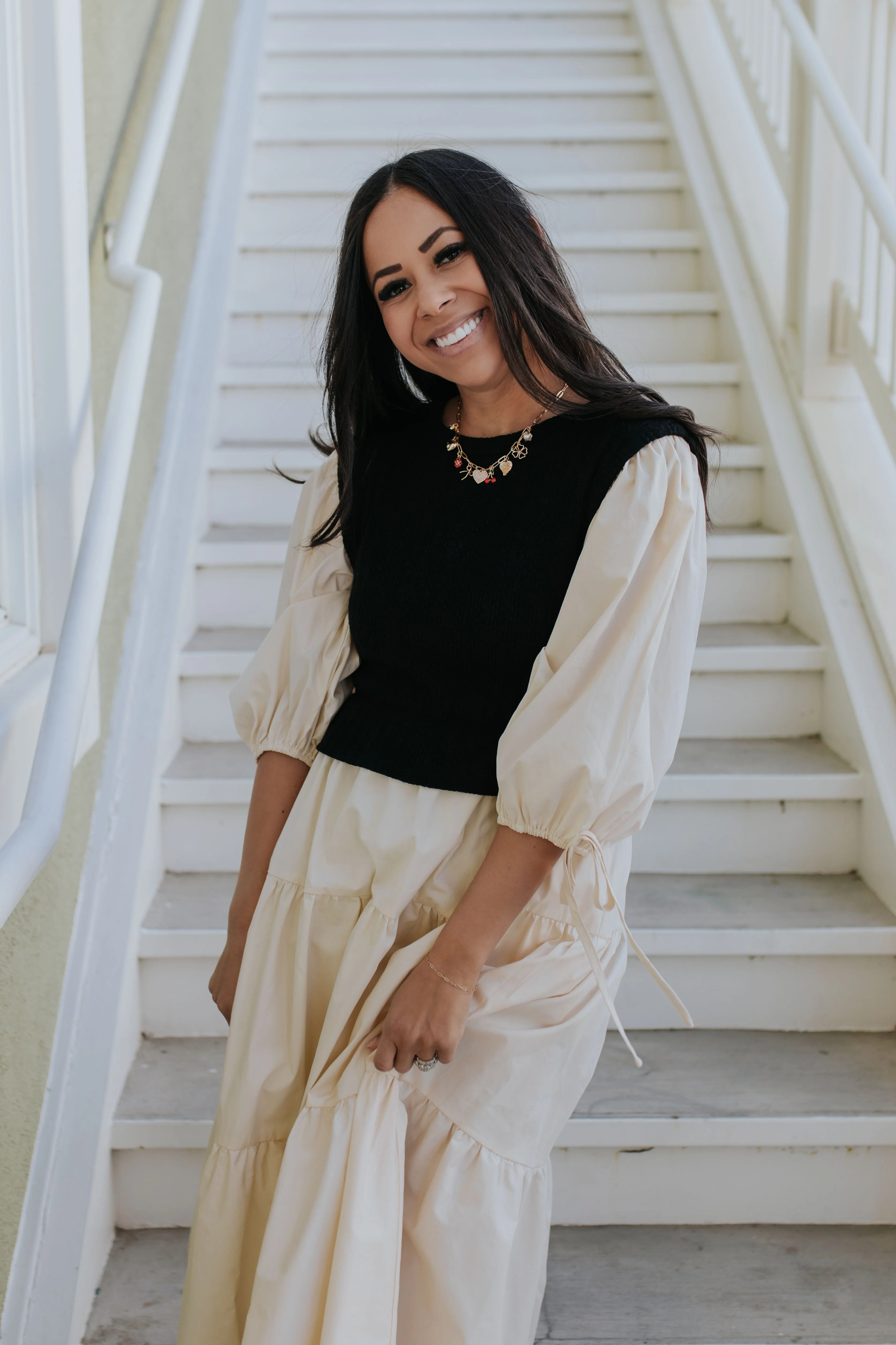 THE KAYSEN KNIT SWEATER DRESS IN IVORY - Image 4