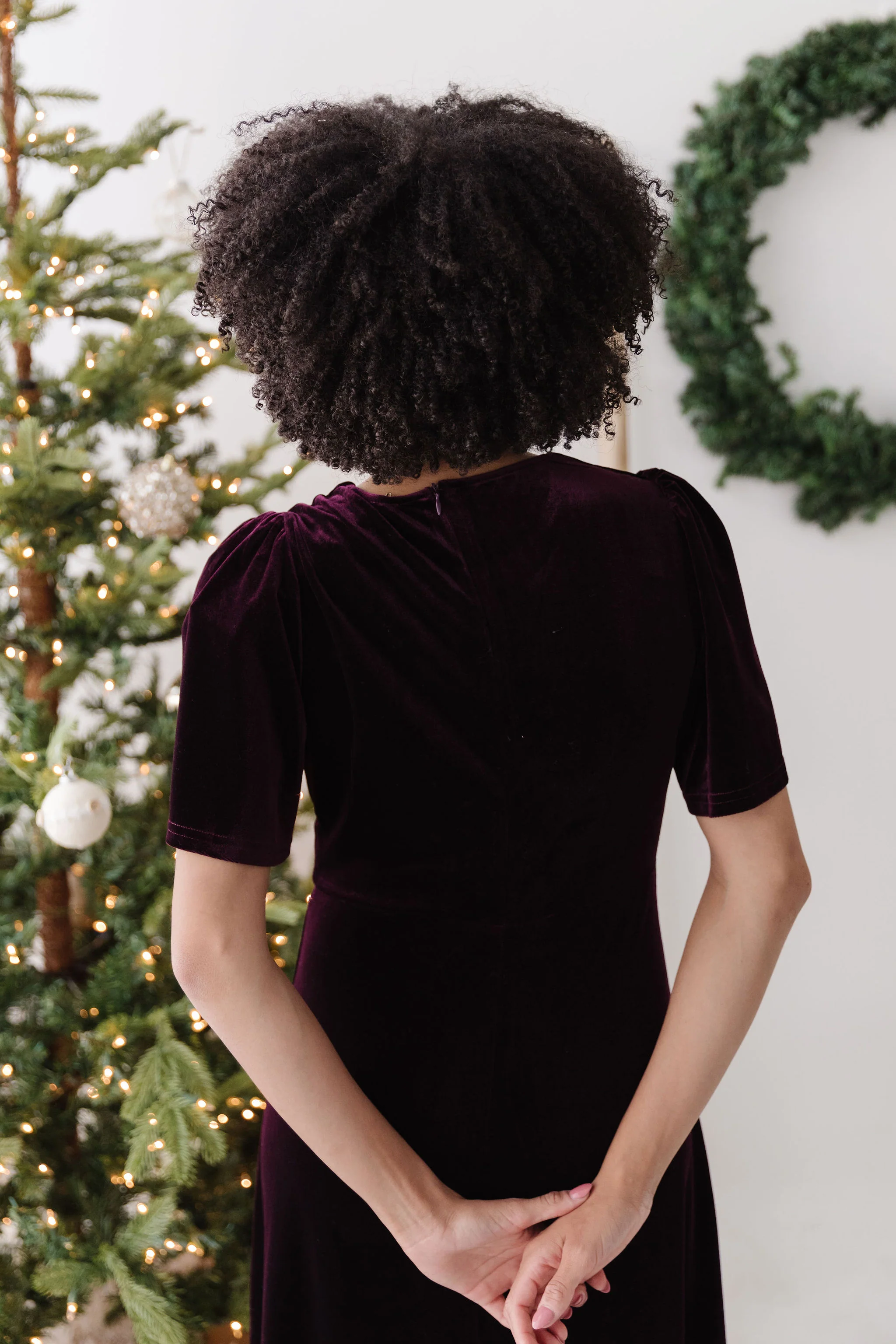 THE KENDALL VELVET DRESS IN WINE - Image 8