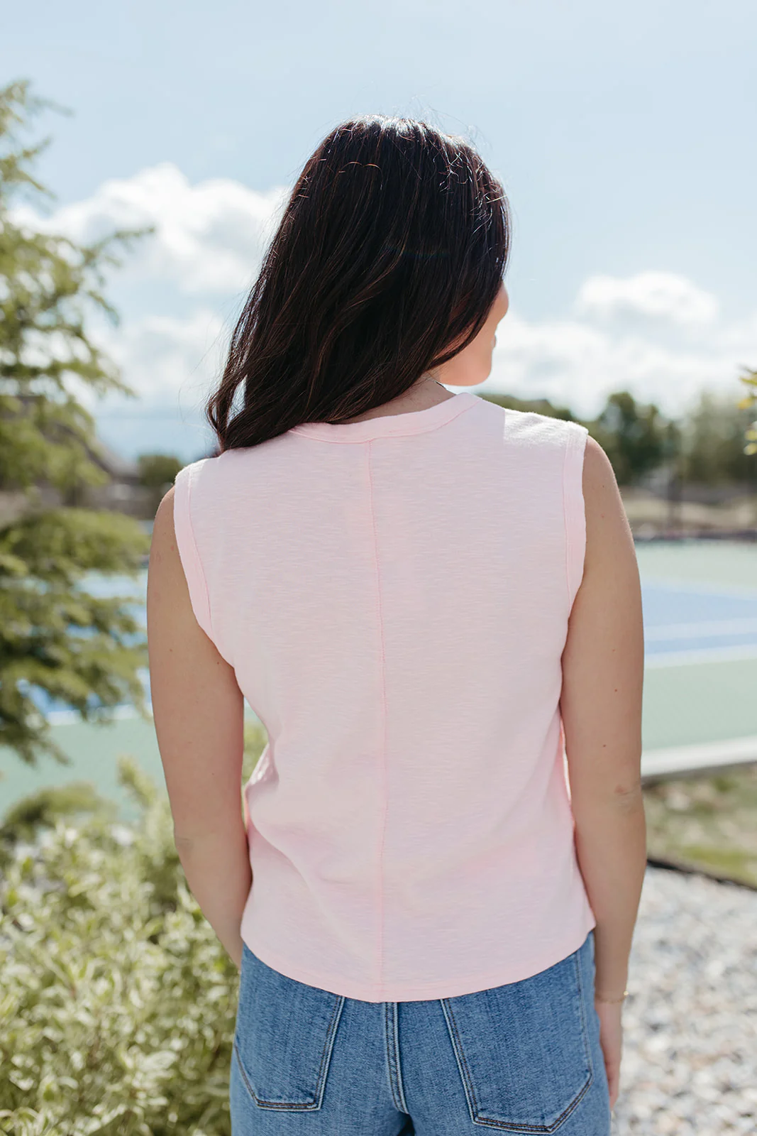 THE KHYLEE SLEEVELESS COTTON TOP IN SOFT PINK - Image 6