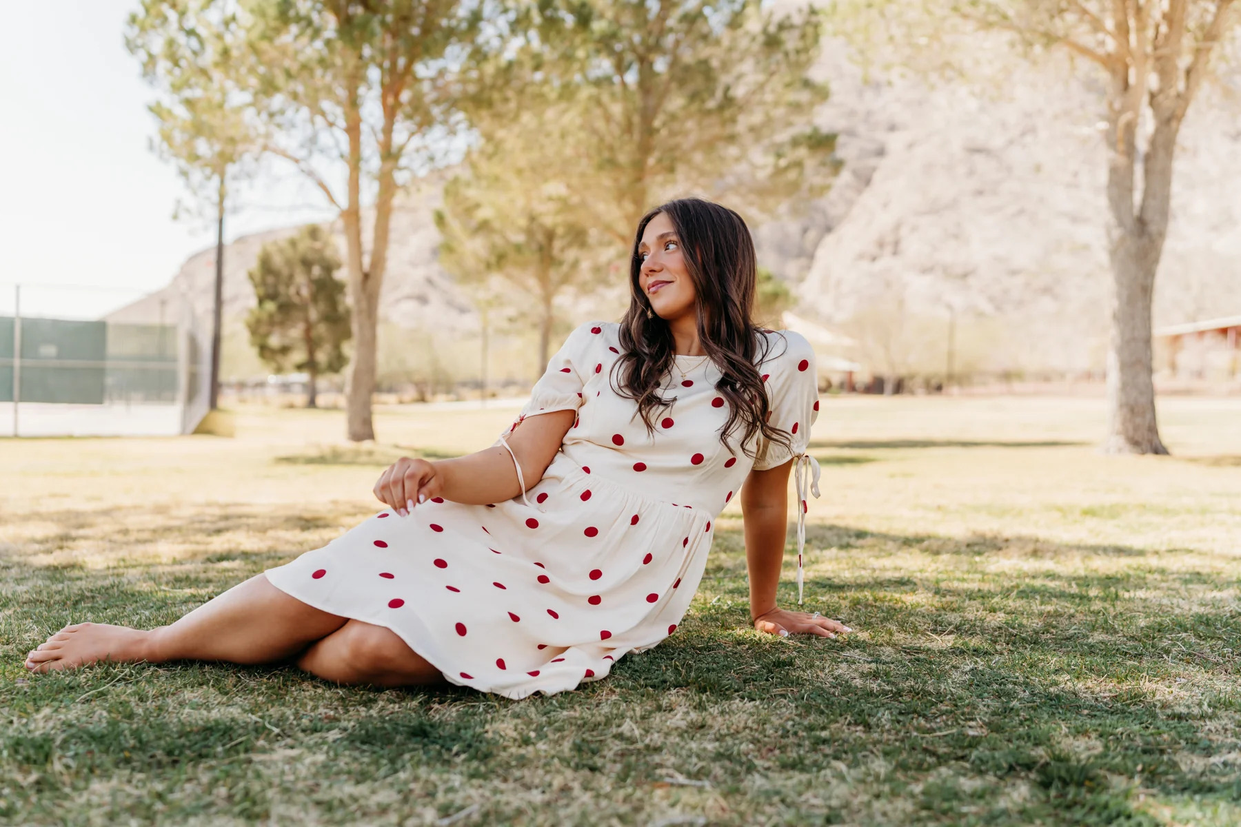 THE KODA POLKA DOT MINI DRESS IN CREAM - Image 5