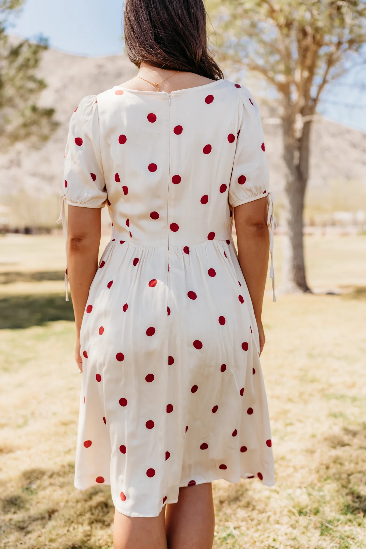 THE KODA POLKA DOT MINI DRESS IN CREAM - Image 6