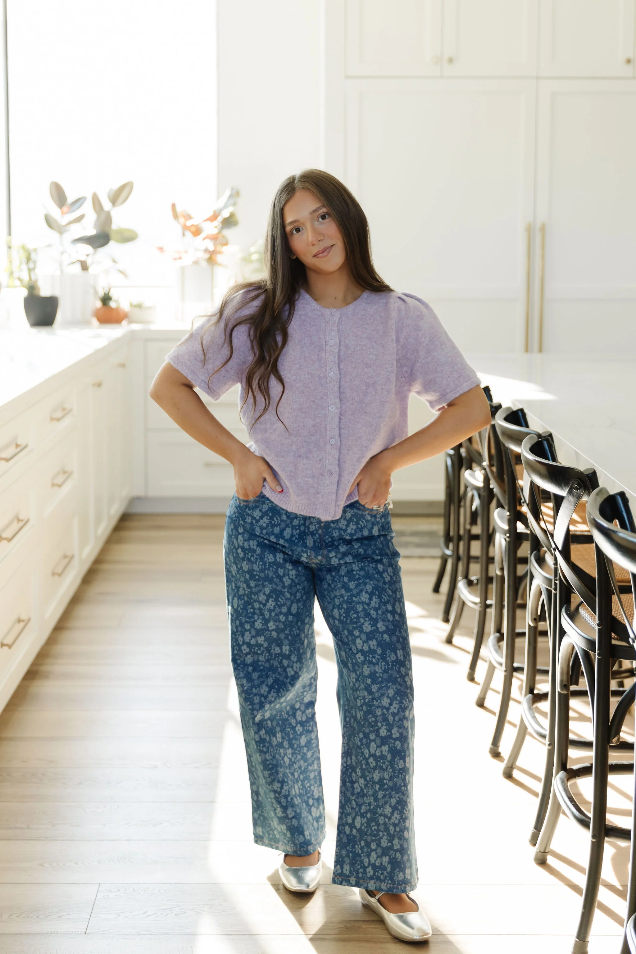 THE LIA FLORAL WIDE LEG DENIM PANTS - Image 3