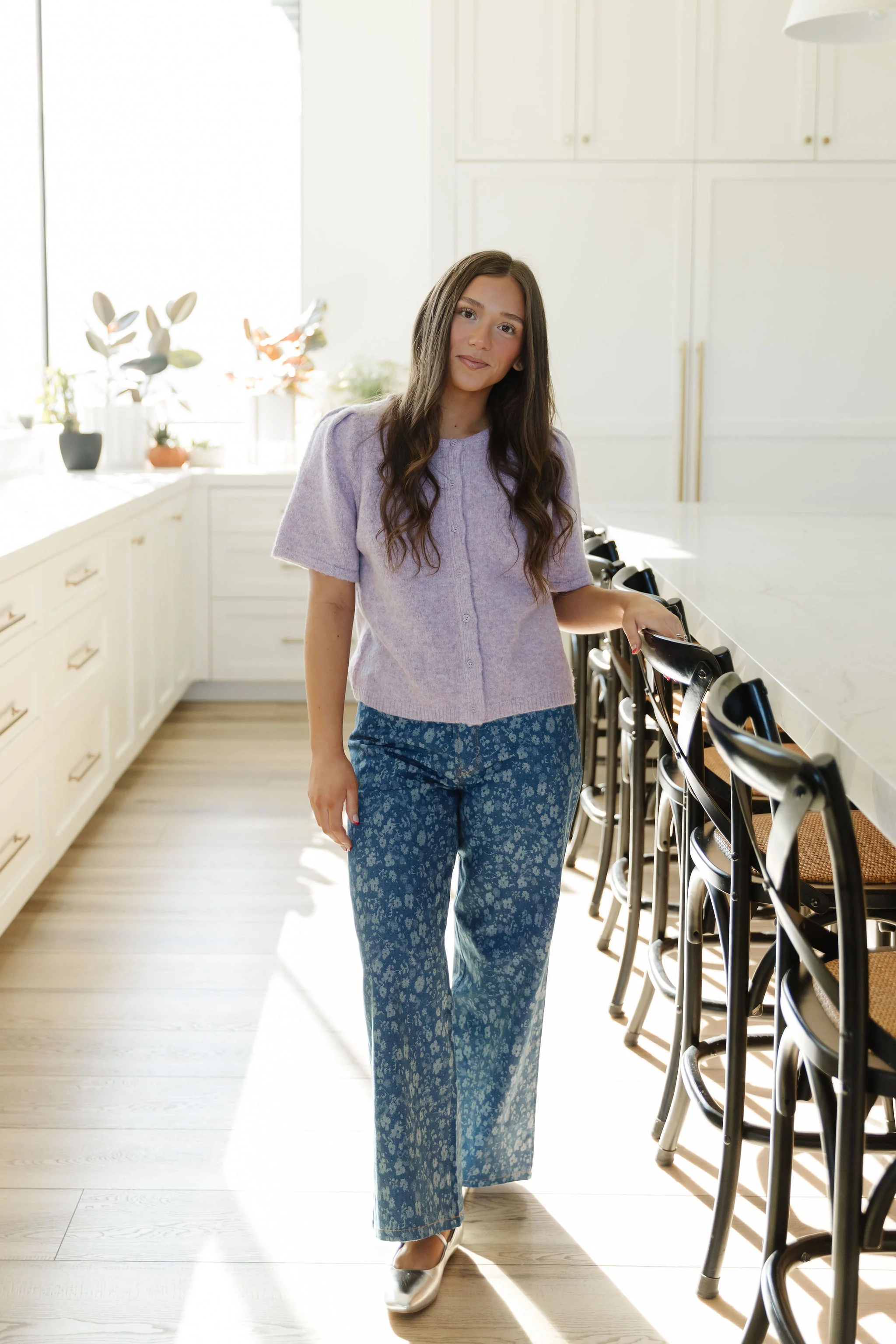 THE LIA FLORAL WIDE LEG DENIM PANTS - Image 4