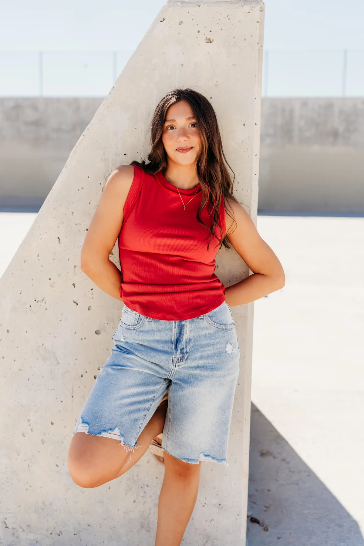 THE LORRAINE SEAM DETAIL TANK IN RED