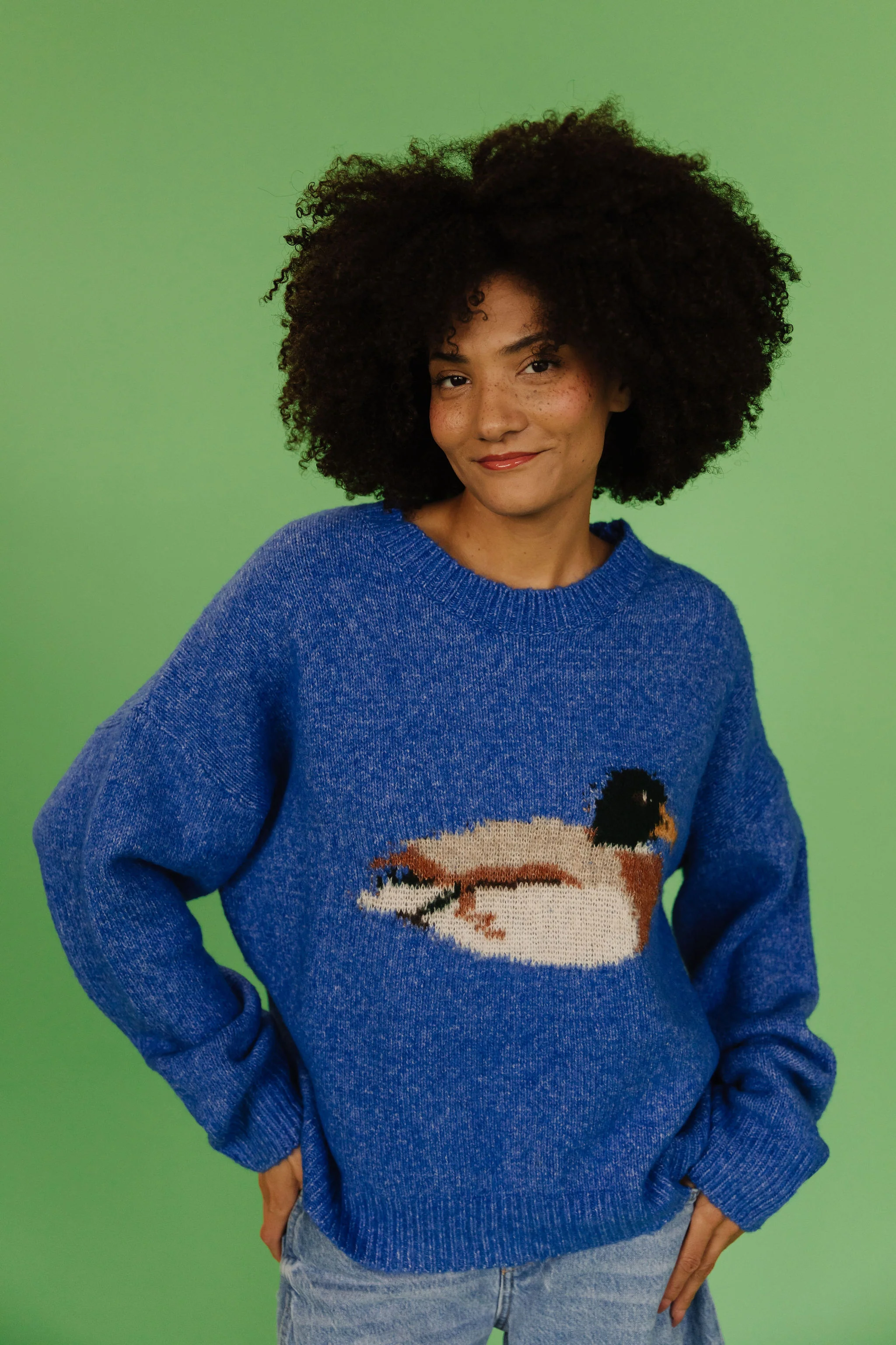 THE LOUIE DUCK SWEATER IN ROYAL BLUE - Image 2