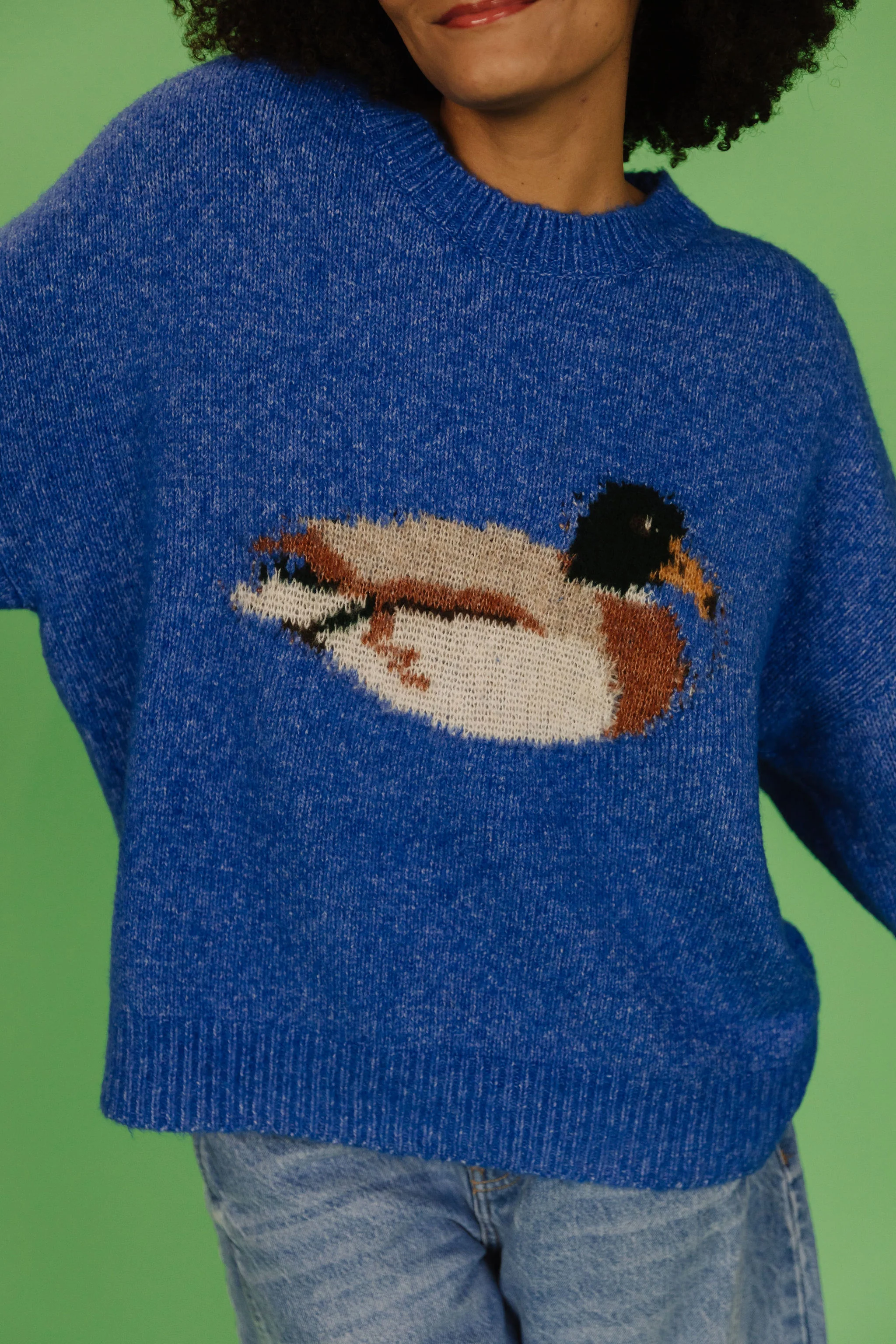 THE LOUIE DUCK SWEATER IN ROYAL BLUE - Image 3