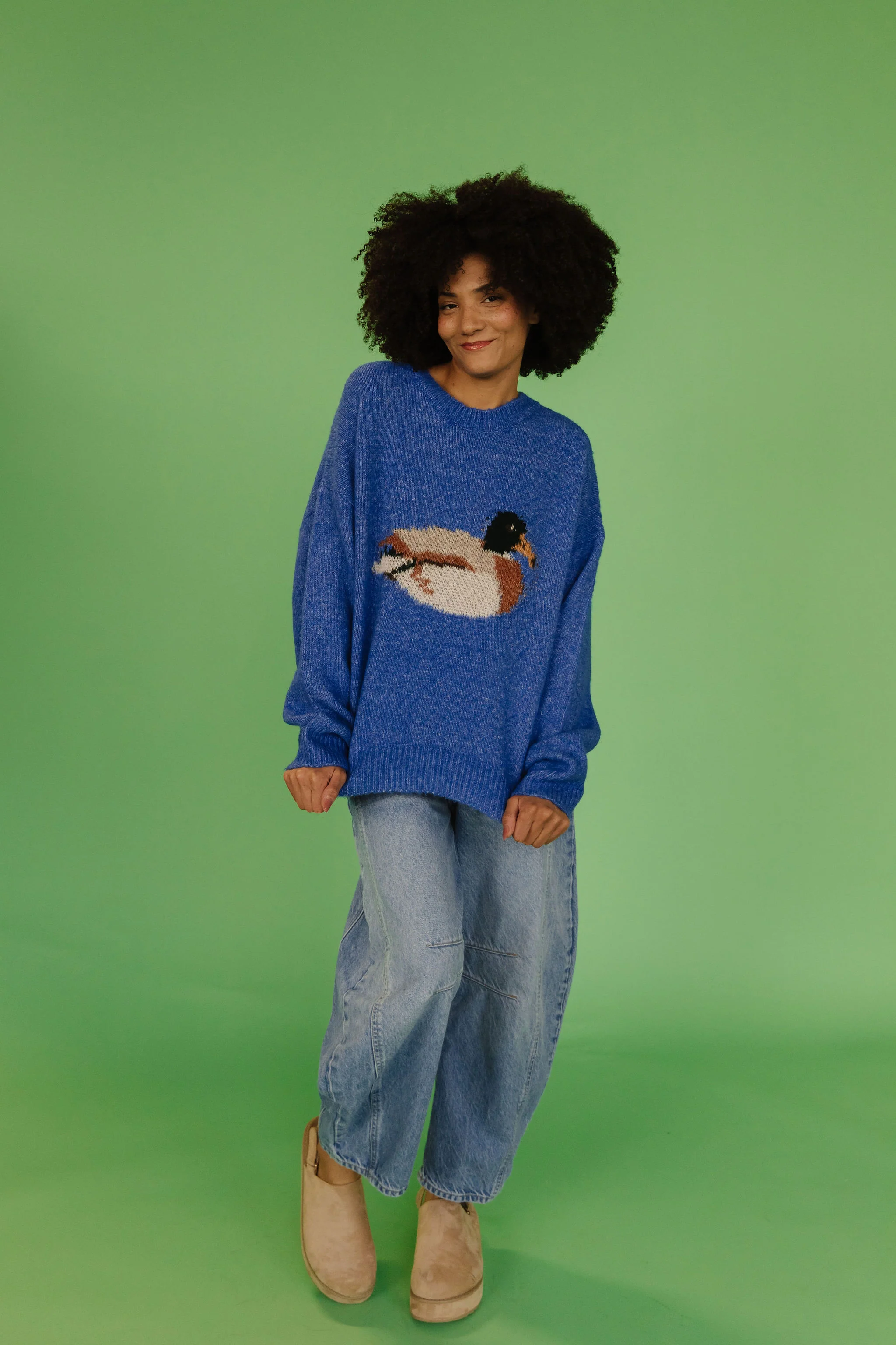 THE LOUIE DUCK SWEATER IN ROYAL BLUE - Image 4