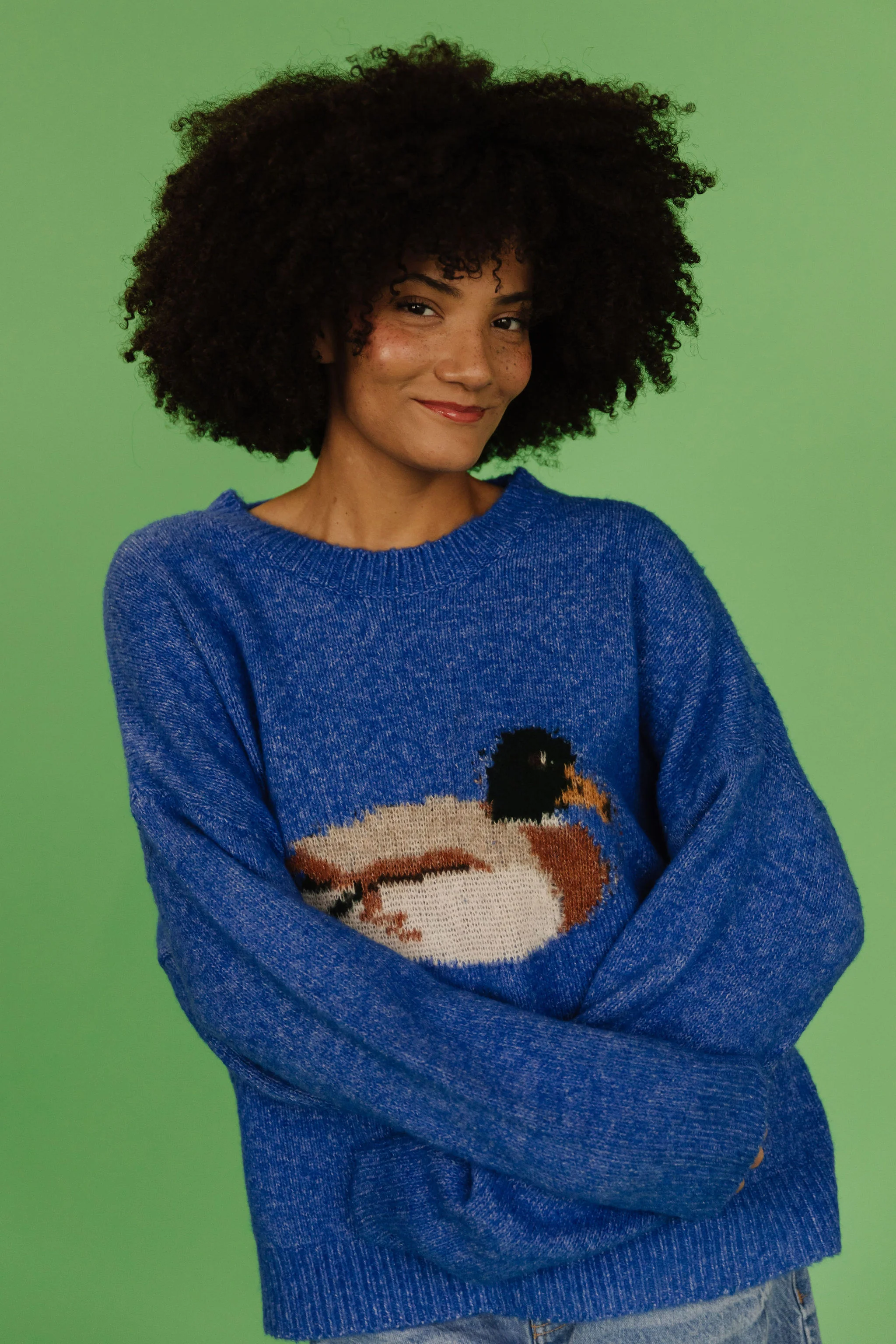 THE LOUIE DUCK SWEATER IN ROYAL BLUE - Image 7