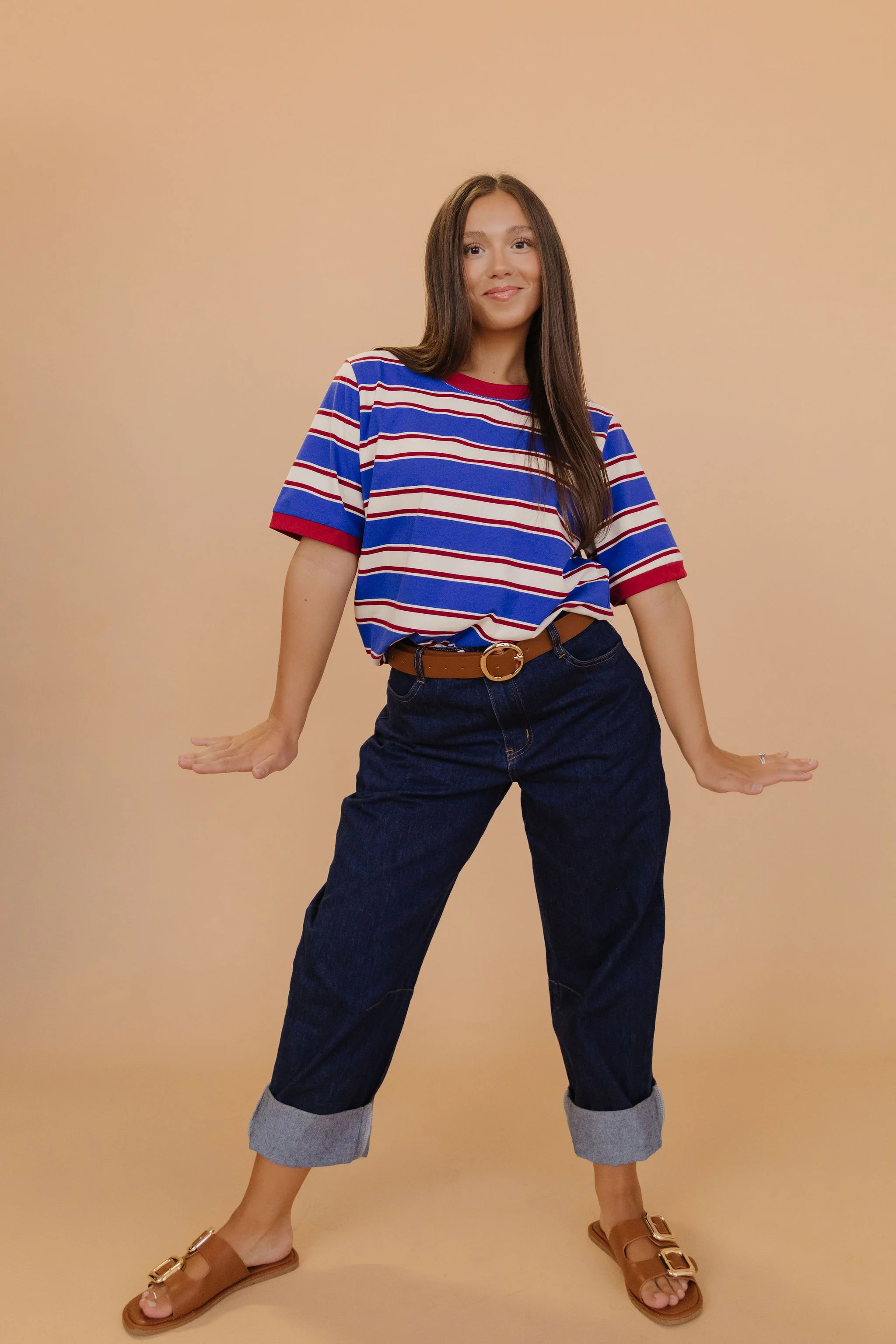 THE LYRA ROLL UP BARREL JEANS IN DARK DENIM - Image 4