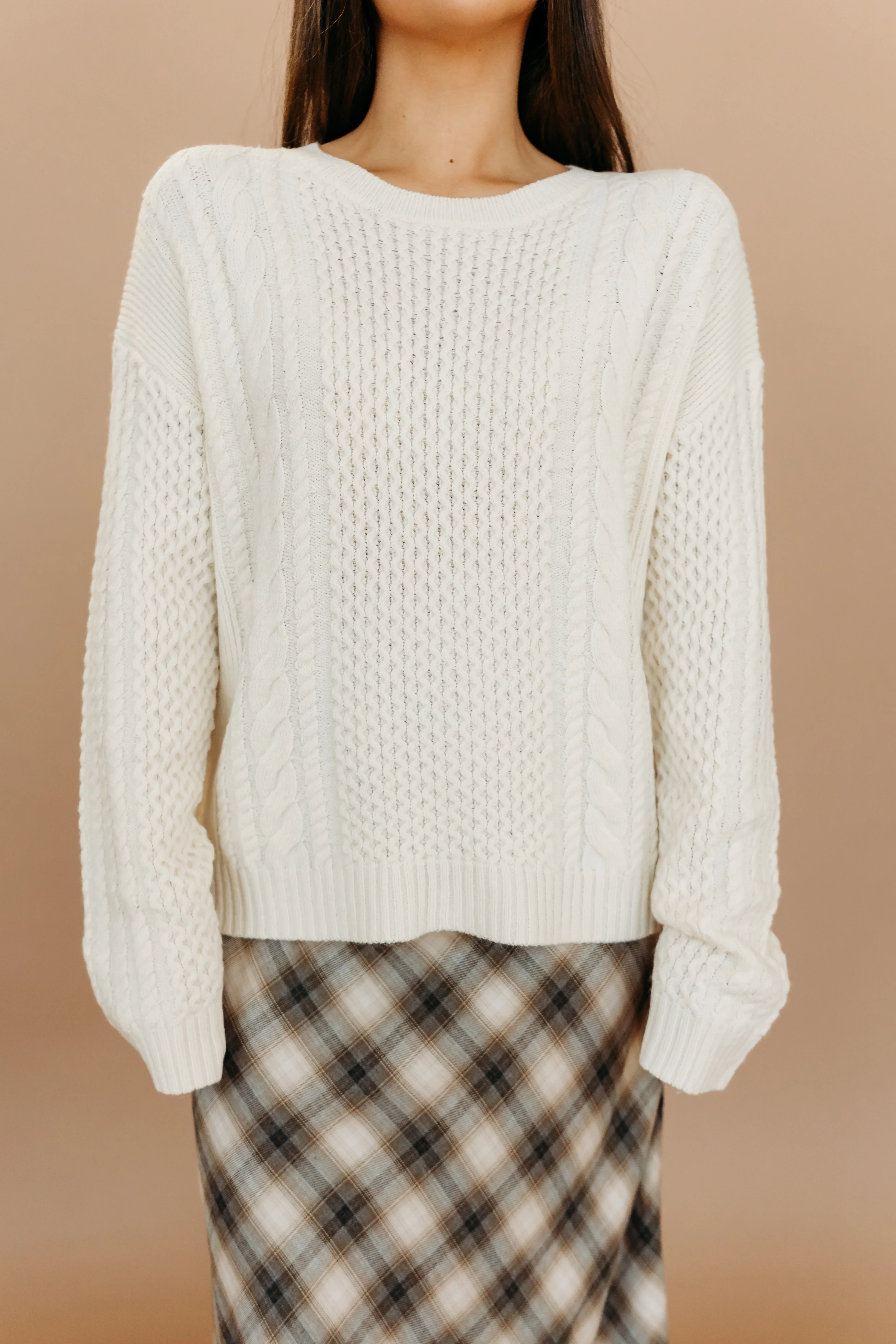 THE LYSANDRA KNIT SWEATER IN CREAM - Image 10