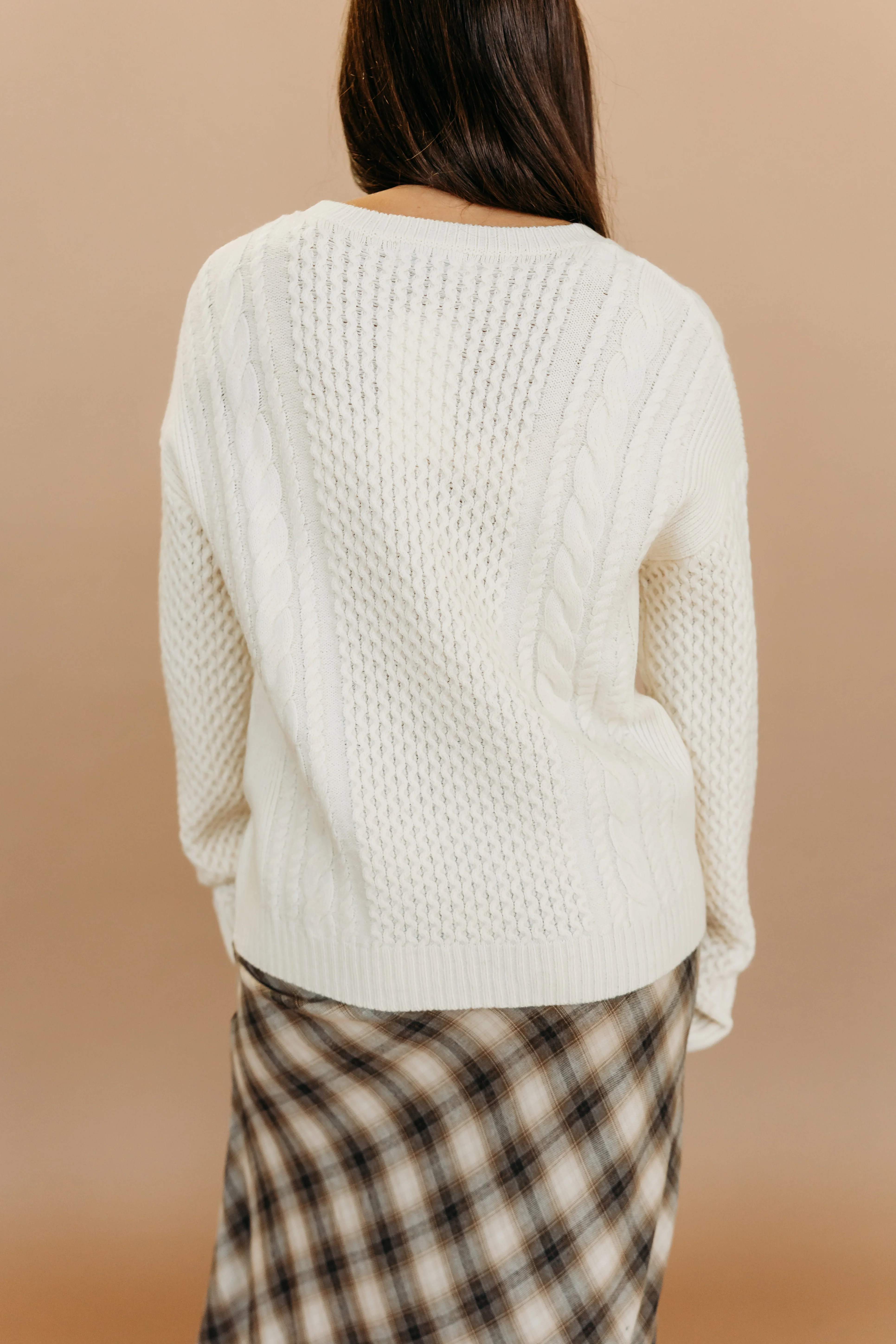 THE LYSANDRA KNIT SWEATER IN CREAM - Image 11