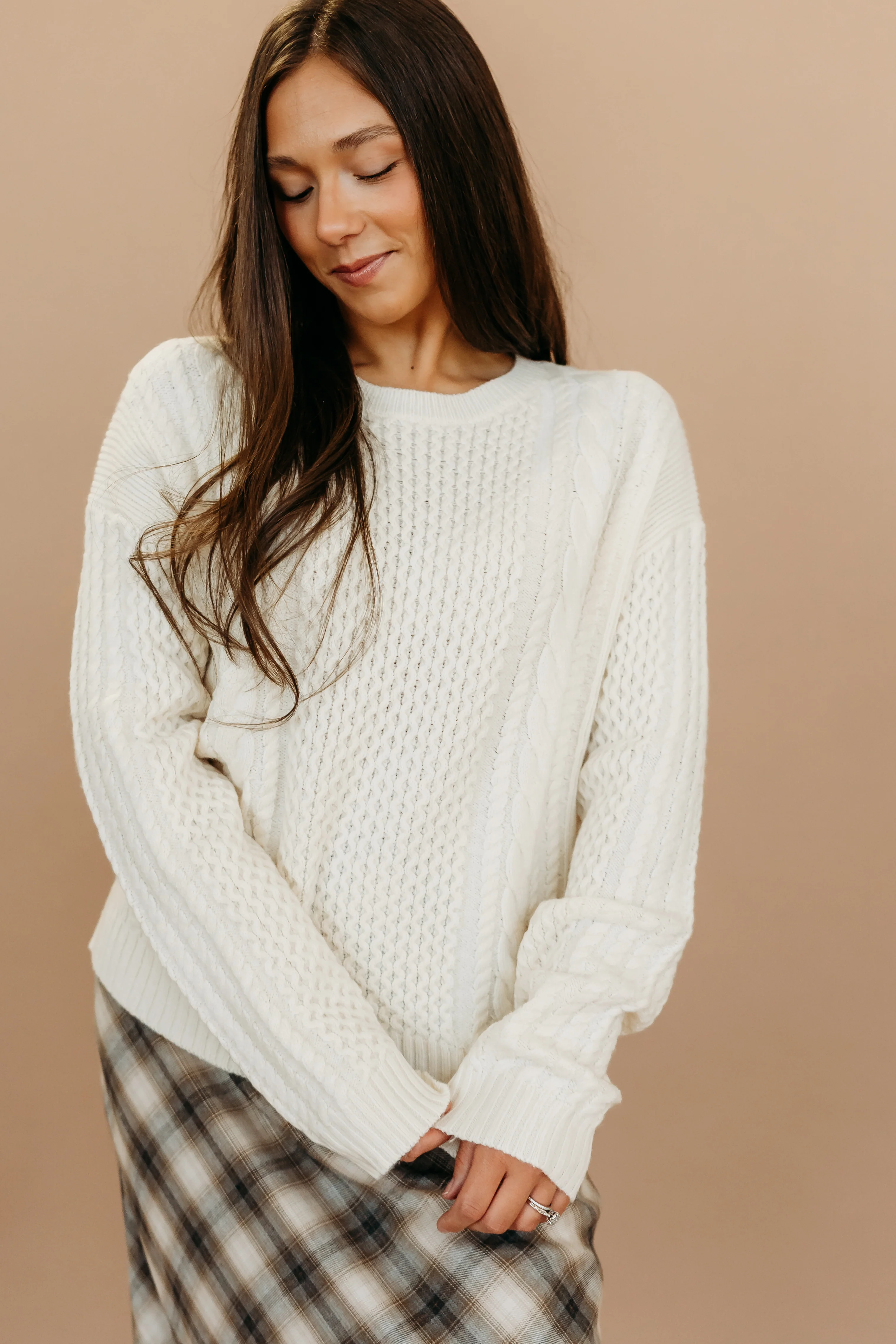 THE LYSANDRA KNIT SWEATER IN CREAM - Image 6