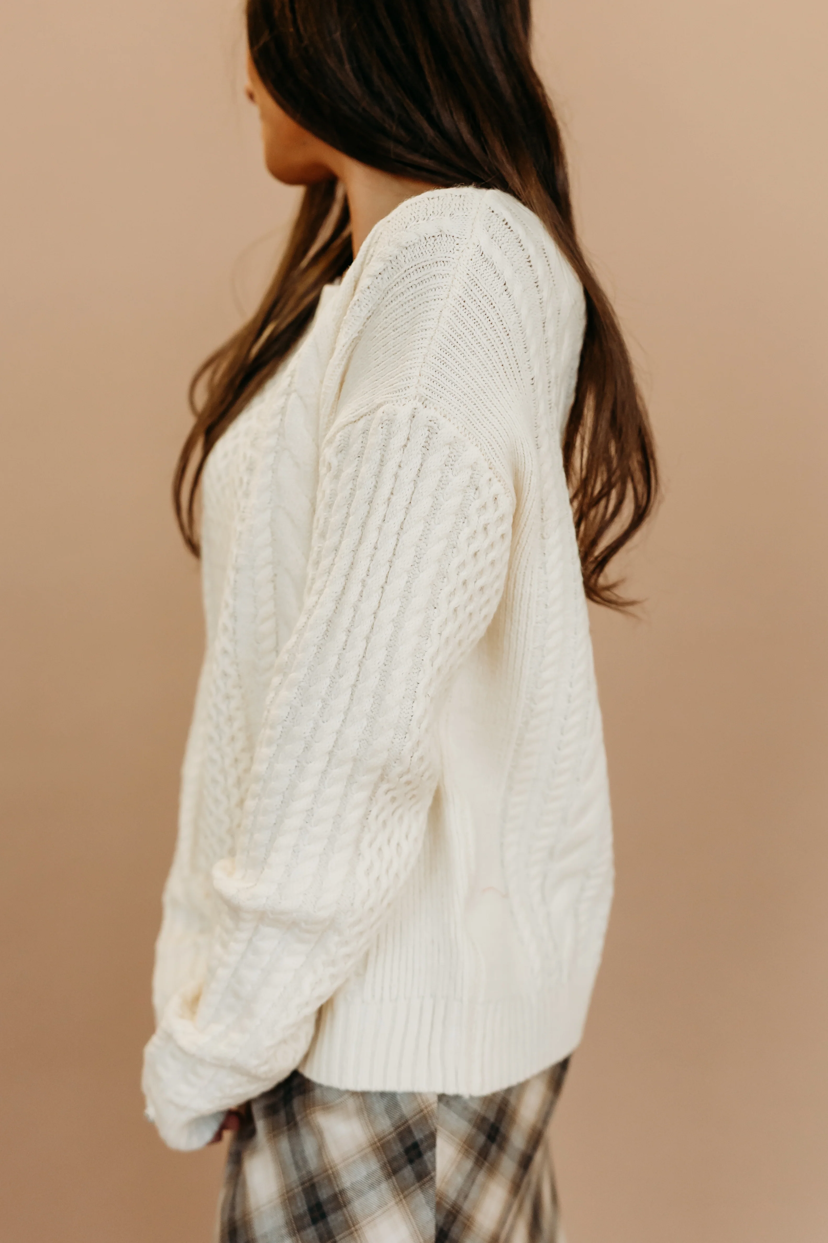 THE LYSANDRA KNIT SWEATER IN CREAM - Image 8