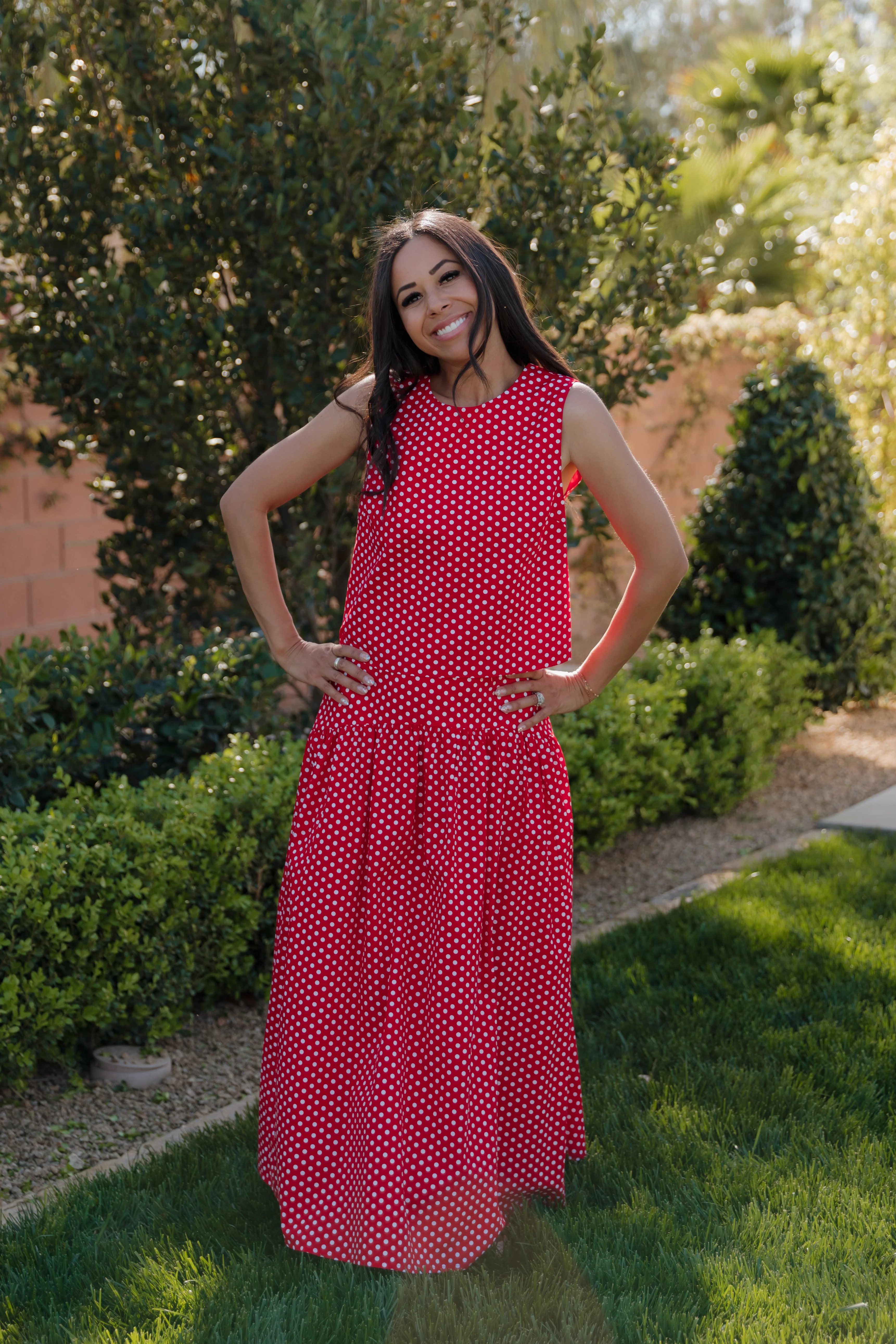 THE MAKAYLA POLKA DOT SKIRT IN RED - Image 6