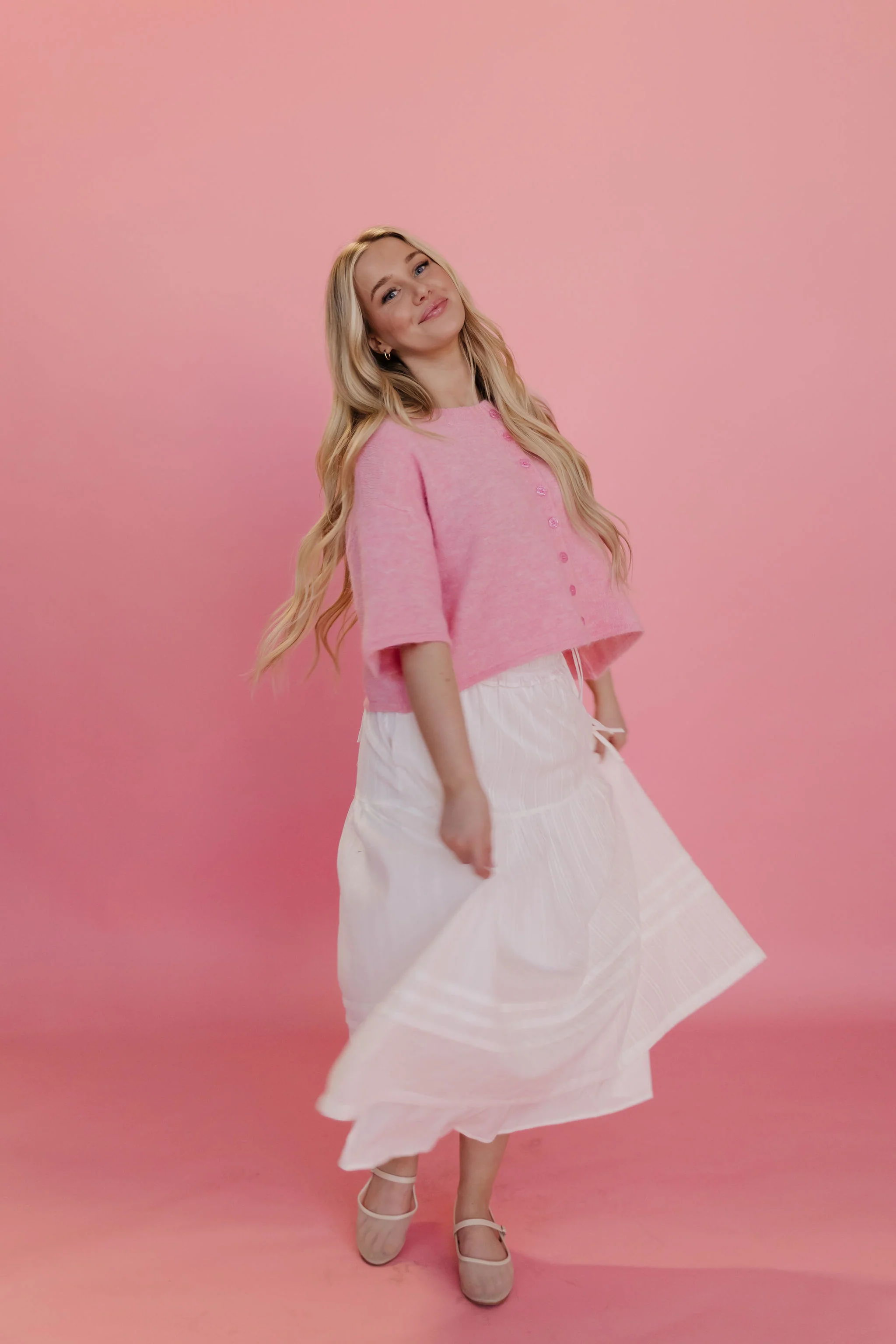 THE MANON SIDE TIE LINEN MAXI SKIRT IN WHITE - Image 5