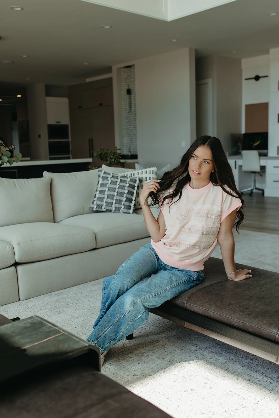 THE MAREN BLUSH AMERICANA LACE TOP - Image 3