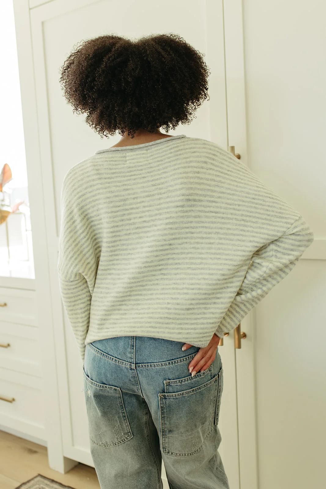 THE MATTI BUTTON DOWN CARDIGAN IN YELLOW STRIPE - Image 6
