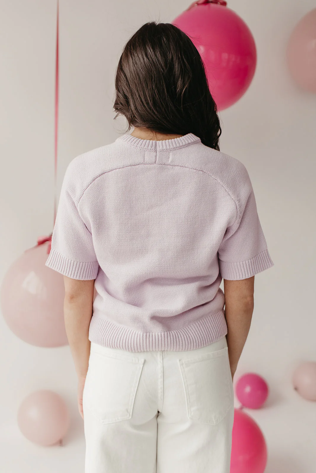 THE MEADOW SHORT SLEEVE SWEATER IN LAVENDER - Image 4