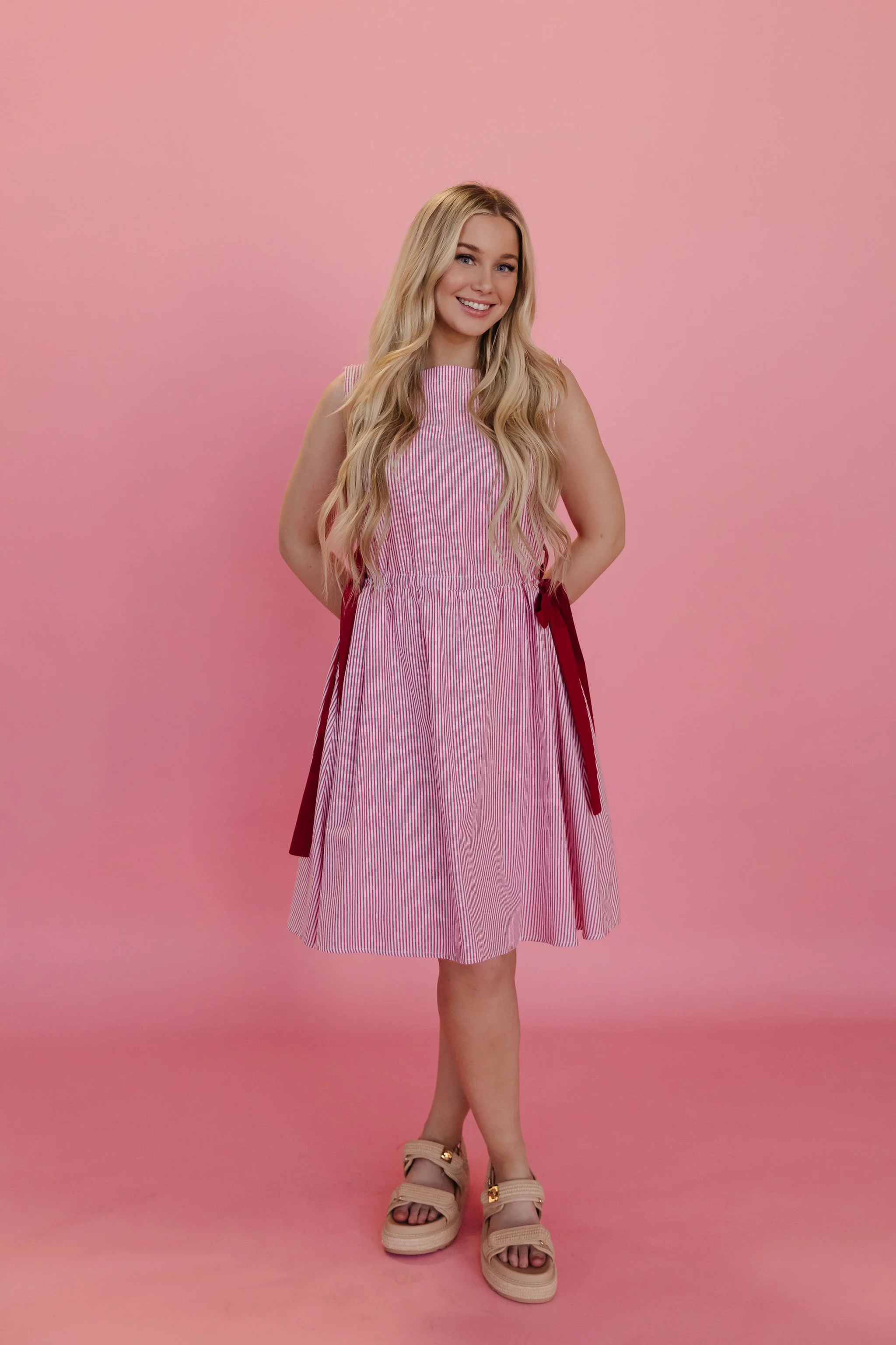 THE NANTUCKET DRESS IN RED STRIPE - Image 2