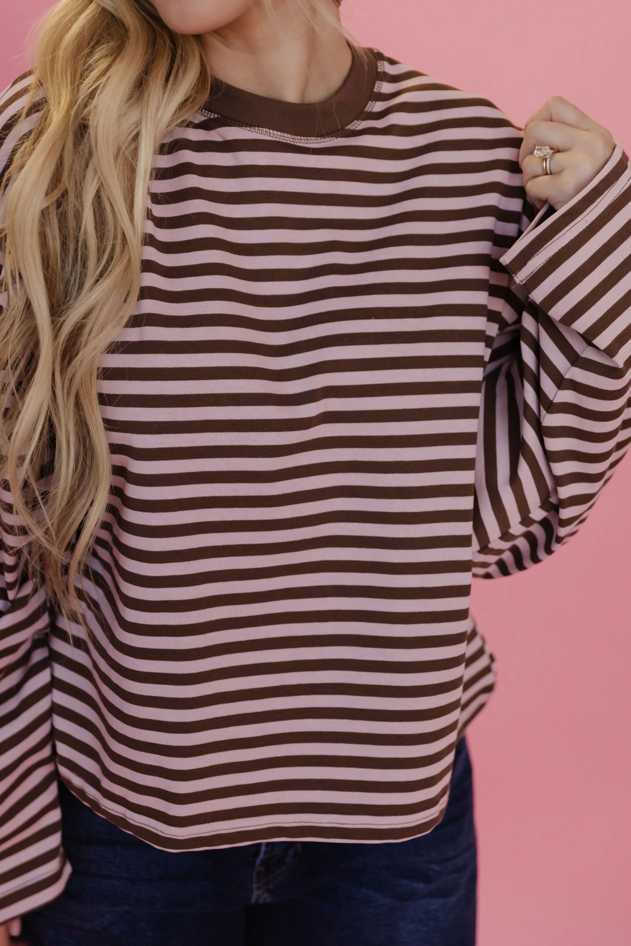 THE NEHEMIA STRIPED TOP IN PINK - Image 4