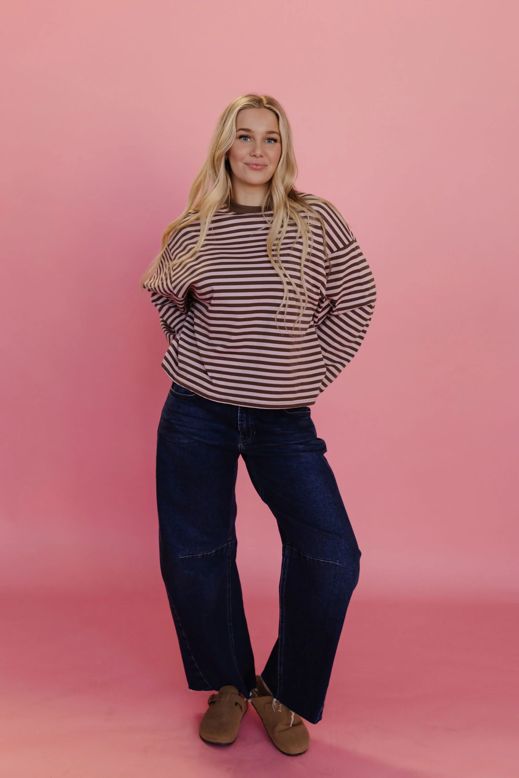 THE NEHEMIA STRIPED TOP IN PINK - Image 7