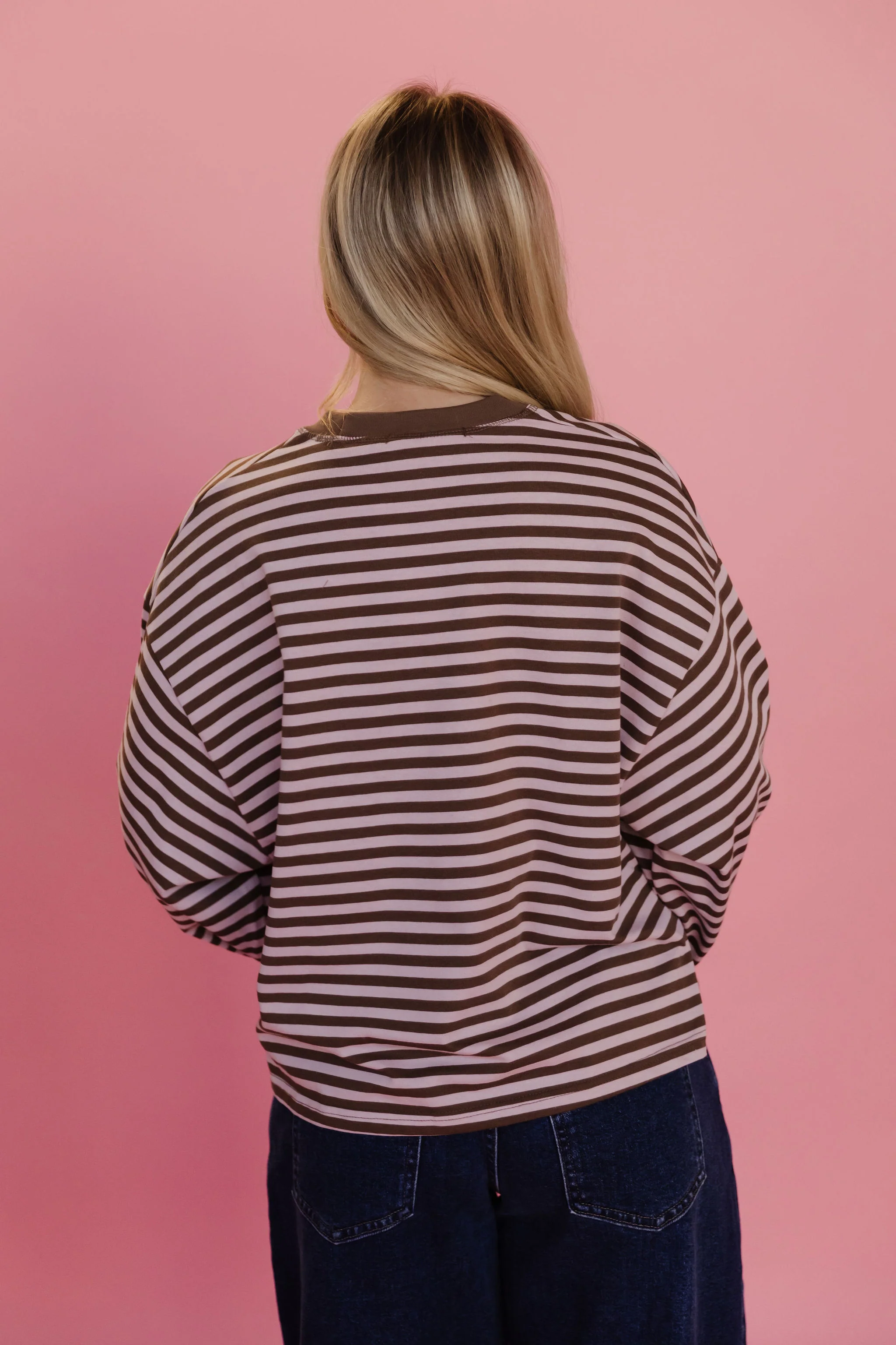 THE NEHEMIA STRIPED TOP IN PINK - Image 8