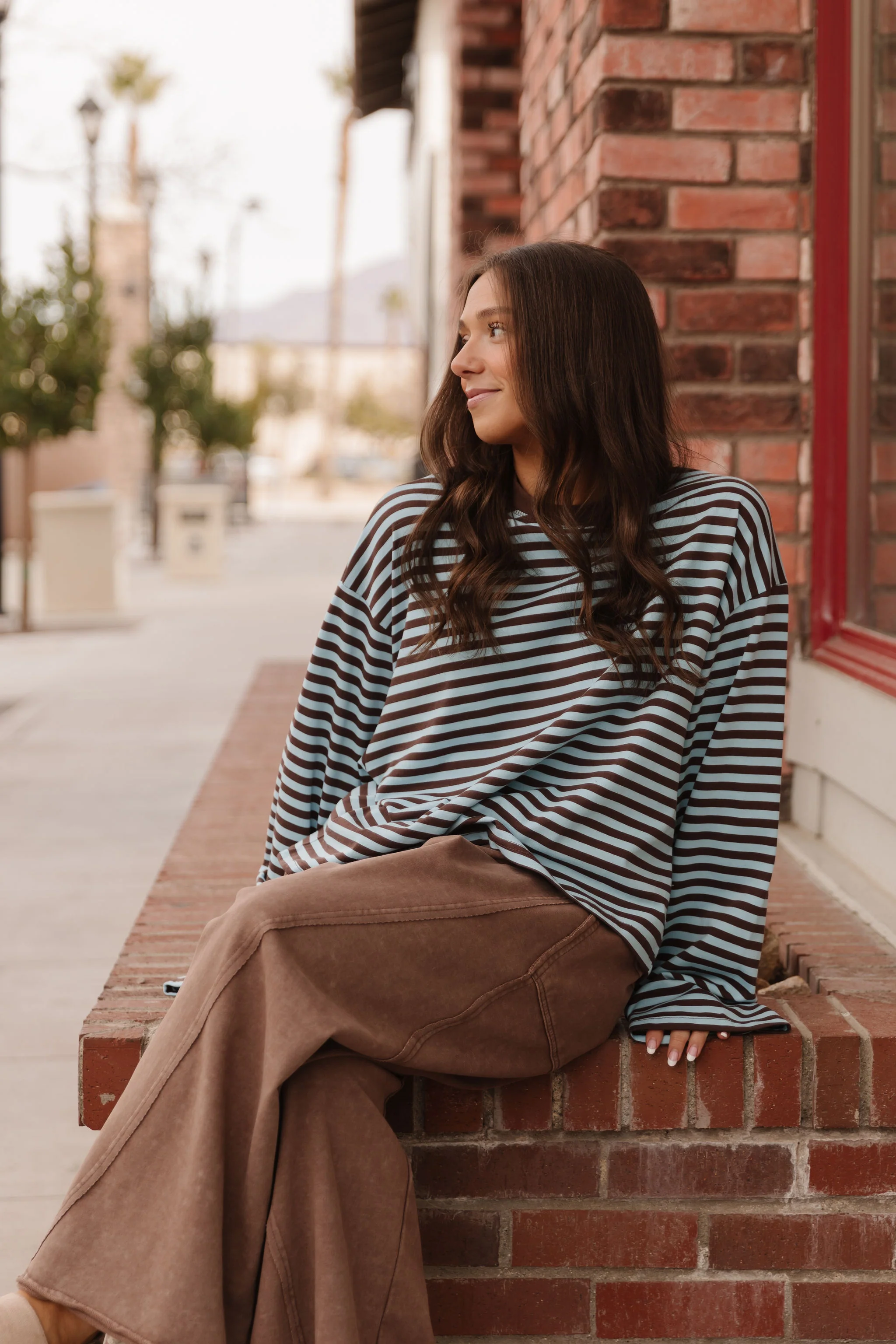 THE NEHEMIA STRIPED TOP IN SKY BLUE - Image 3
