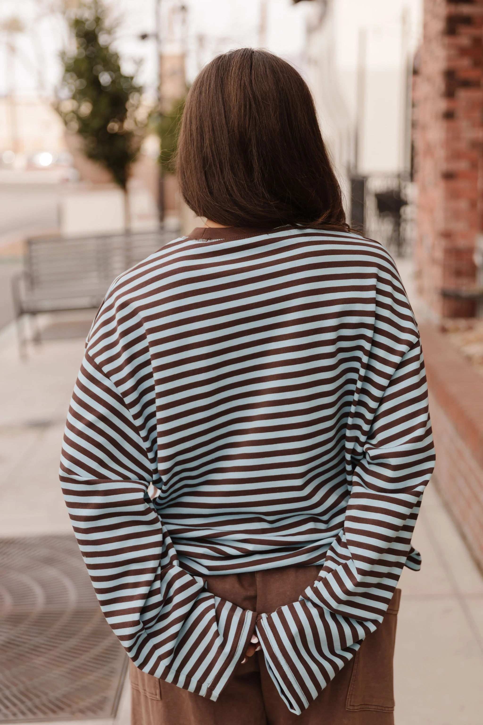THE NEHEMIA STRIPED TOP IN SKY BLUE - Image 5