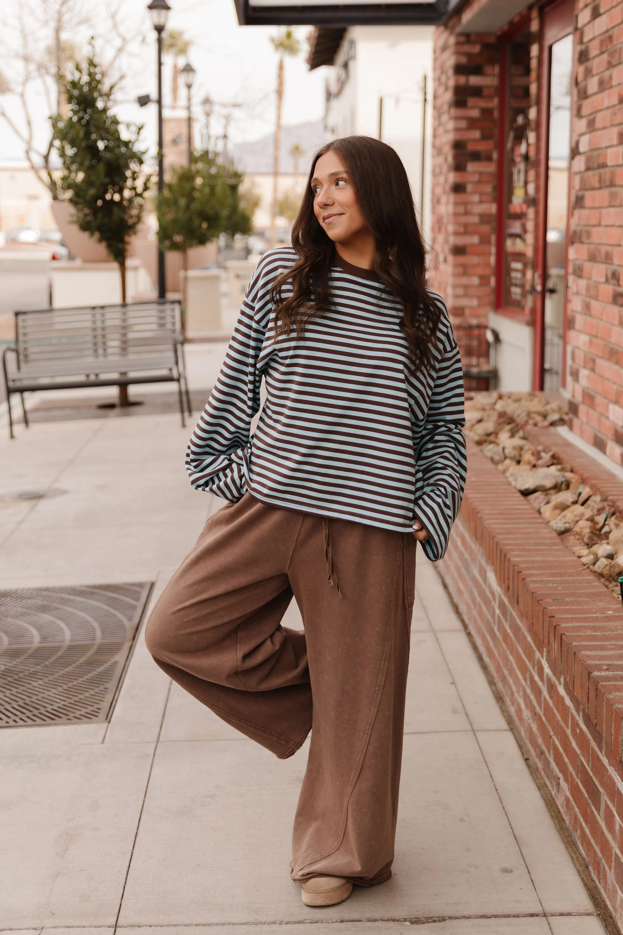 THE NEHEMIA STRIPED TOP IN SKY BLUE - Image 7